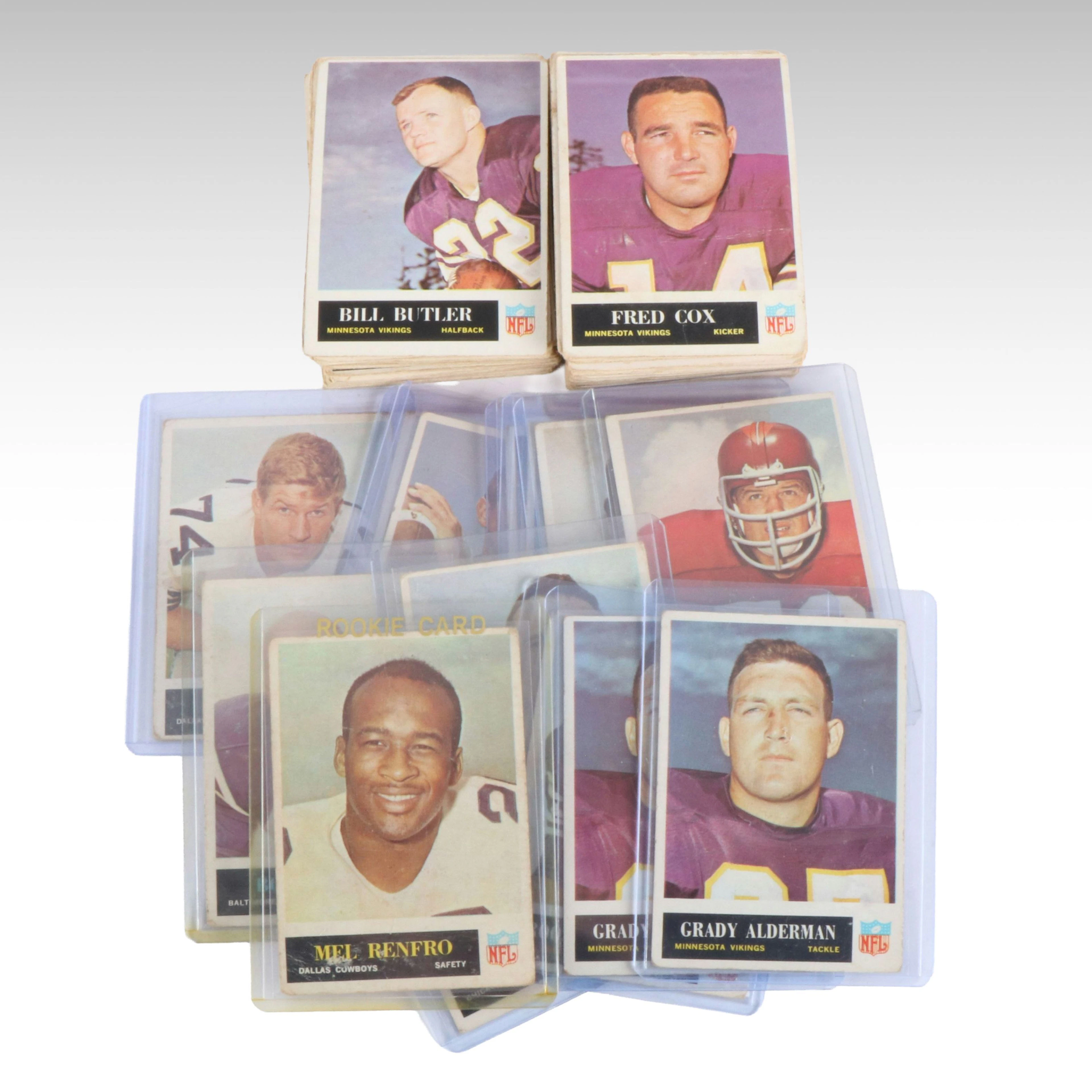 1965 Philadelphia Football Cards Featuring Mel Renfro Rookie and More