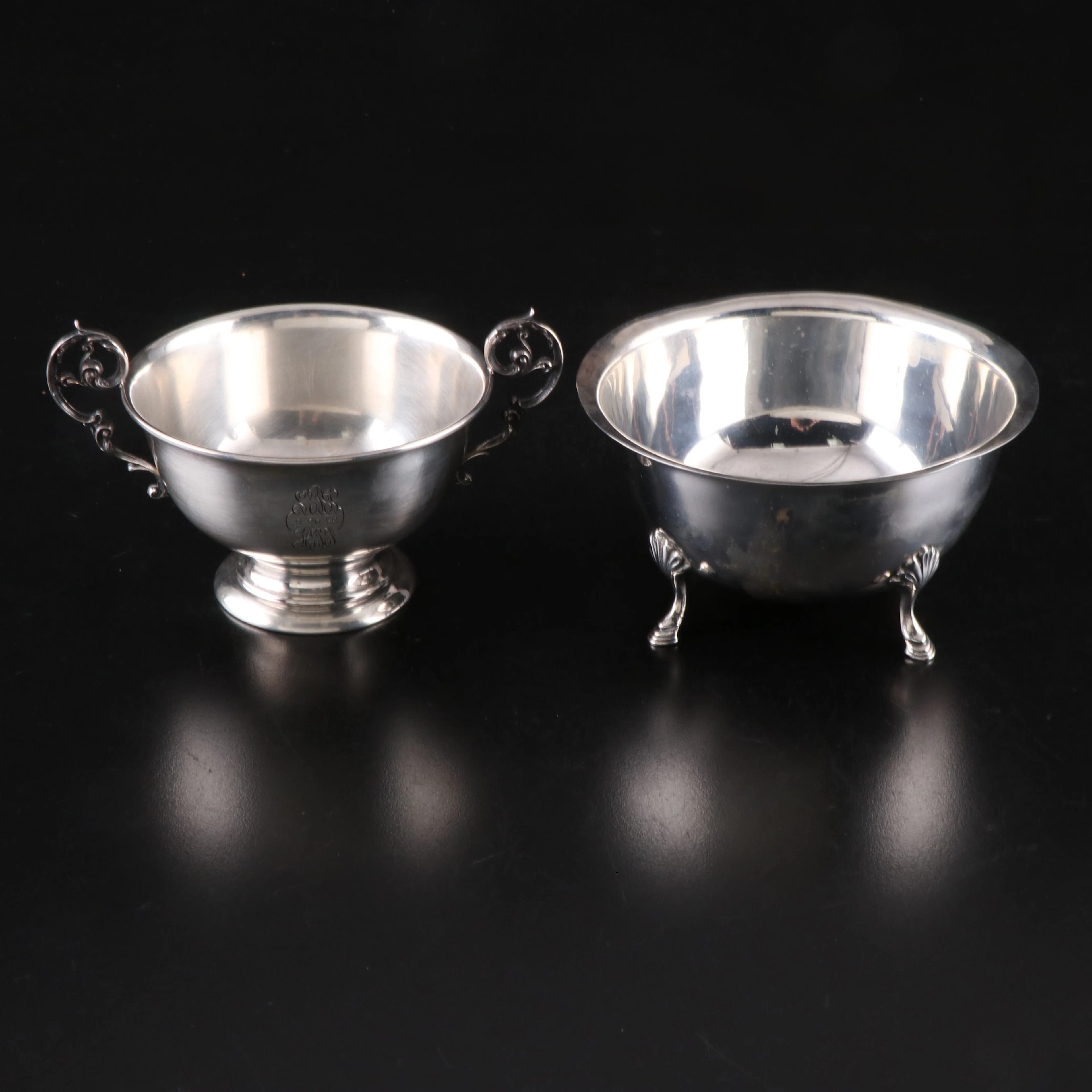 Reed & Barton Sterling Scrollwork Bowl with Paul Revere Reproduction Bowl