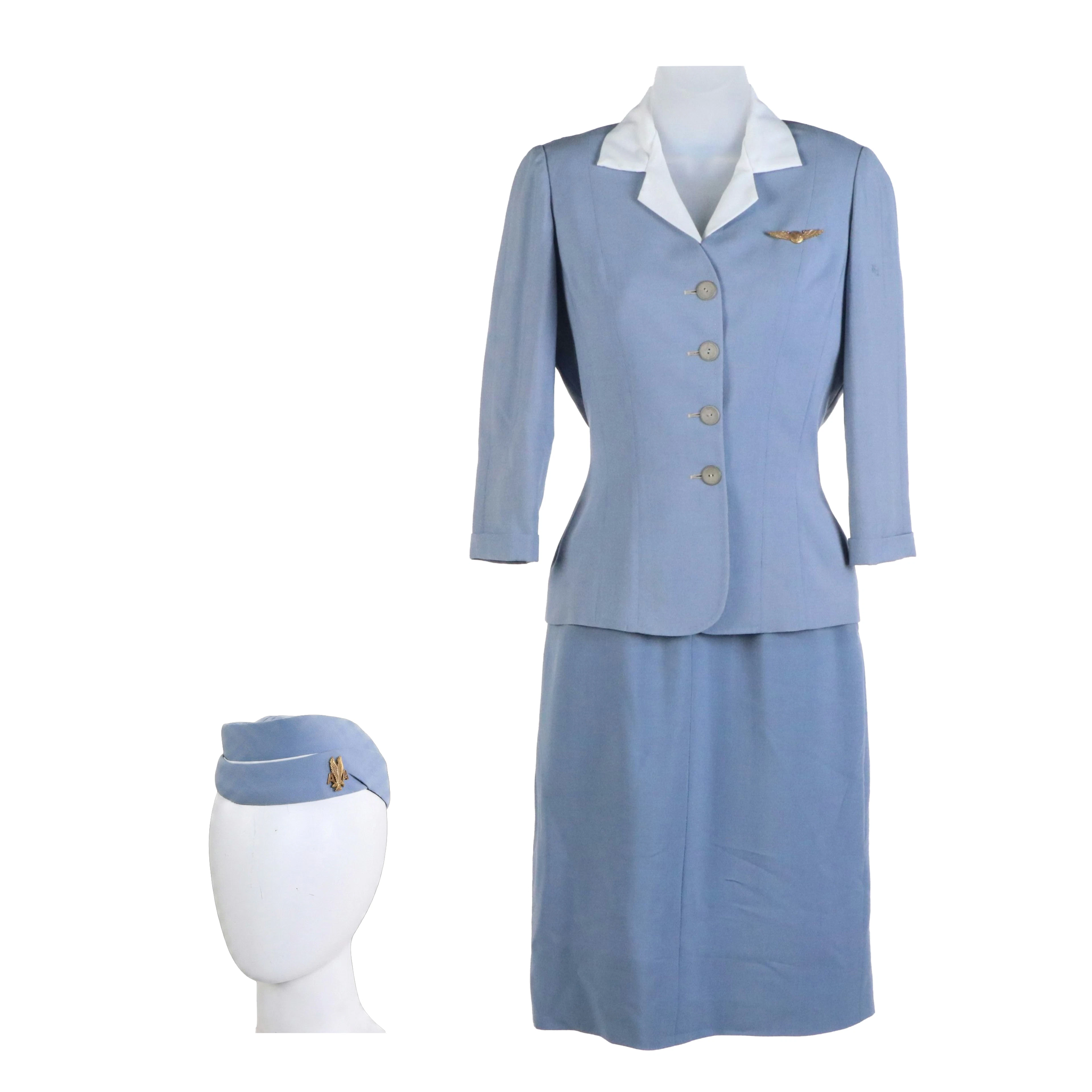 American Airlines Flight Attendant Summer Uniform, Early 1960's