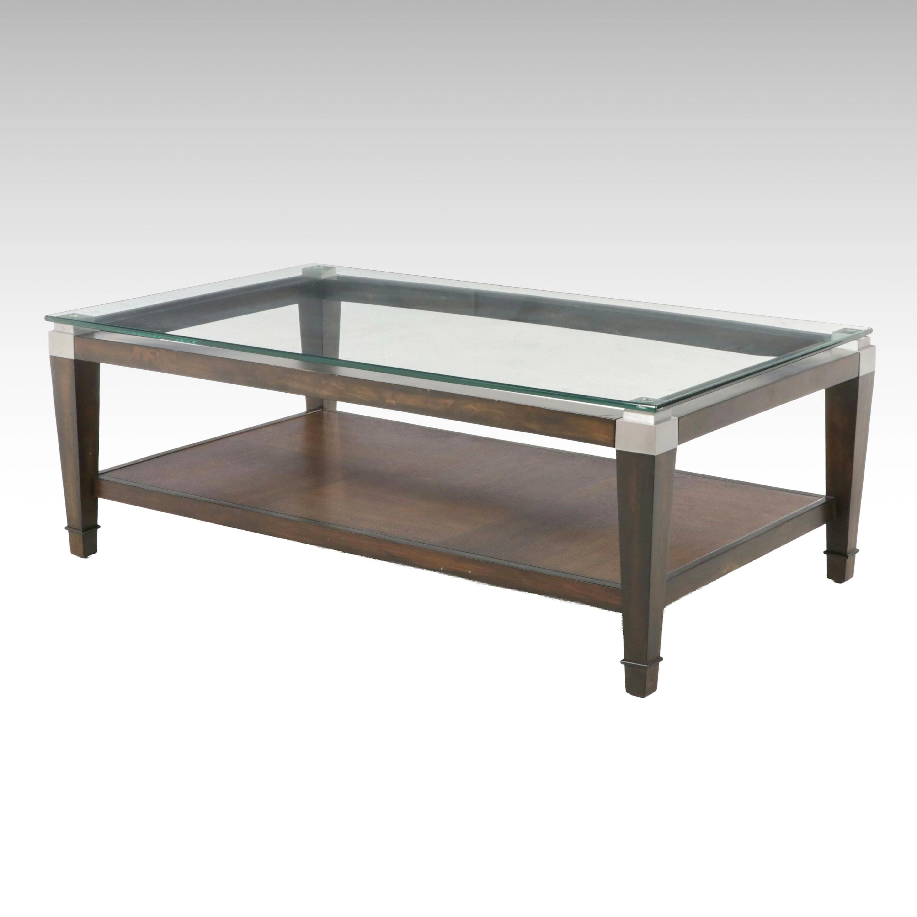 Contemporary Modern Glass-Top Coffee Table