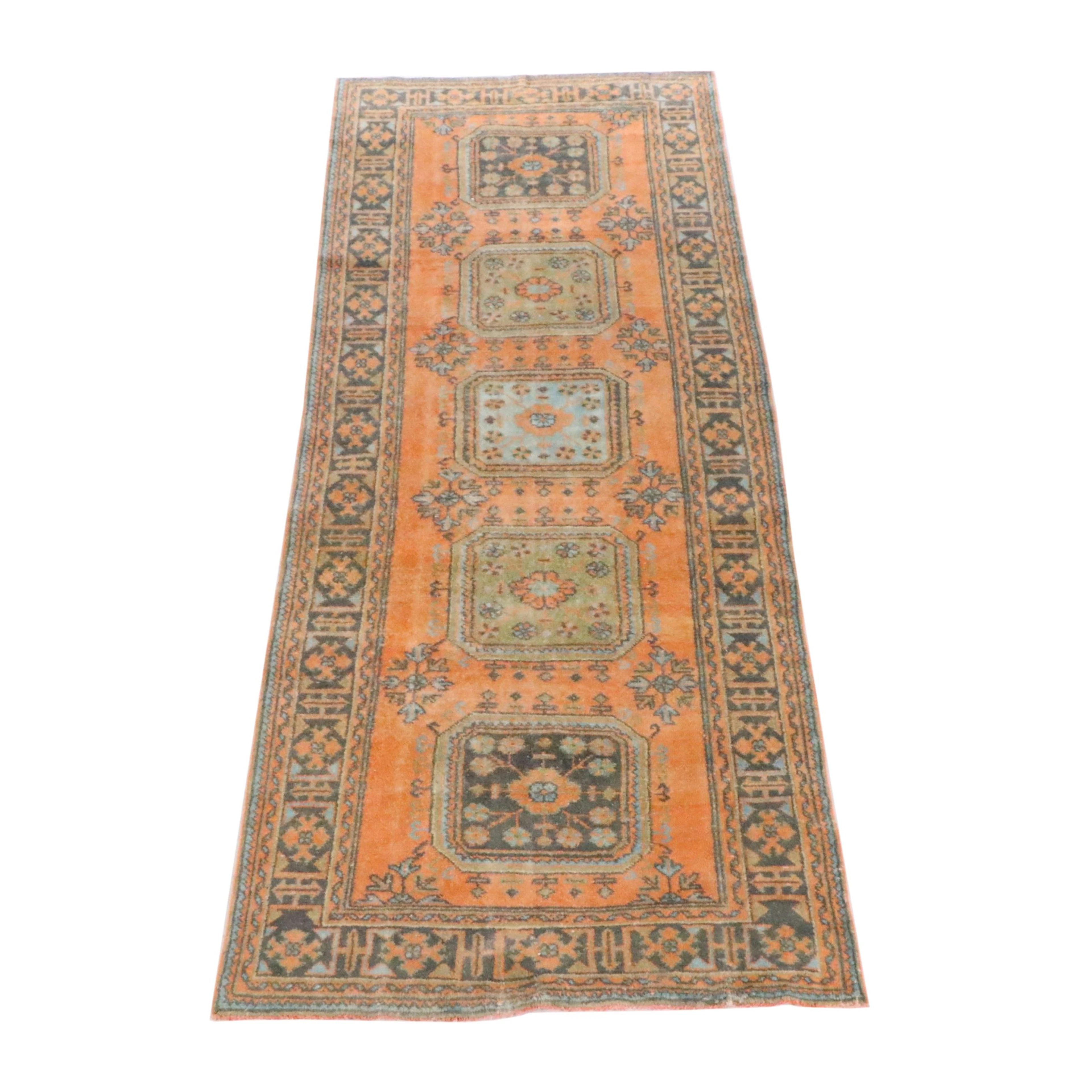 4'3 x 11'7 Hand-Knotted Turkish Anatolian Style Long Rug