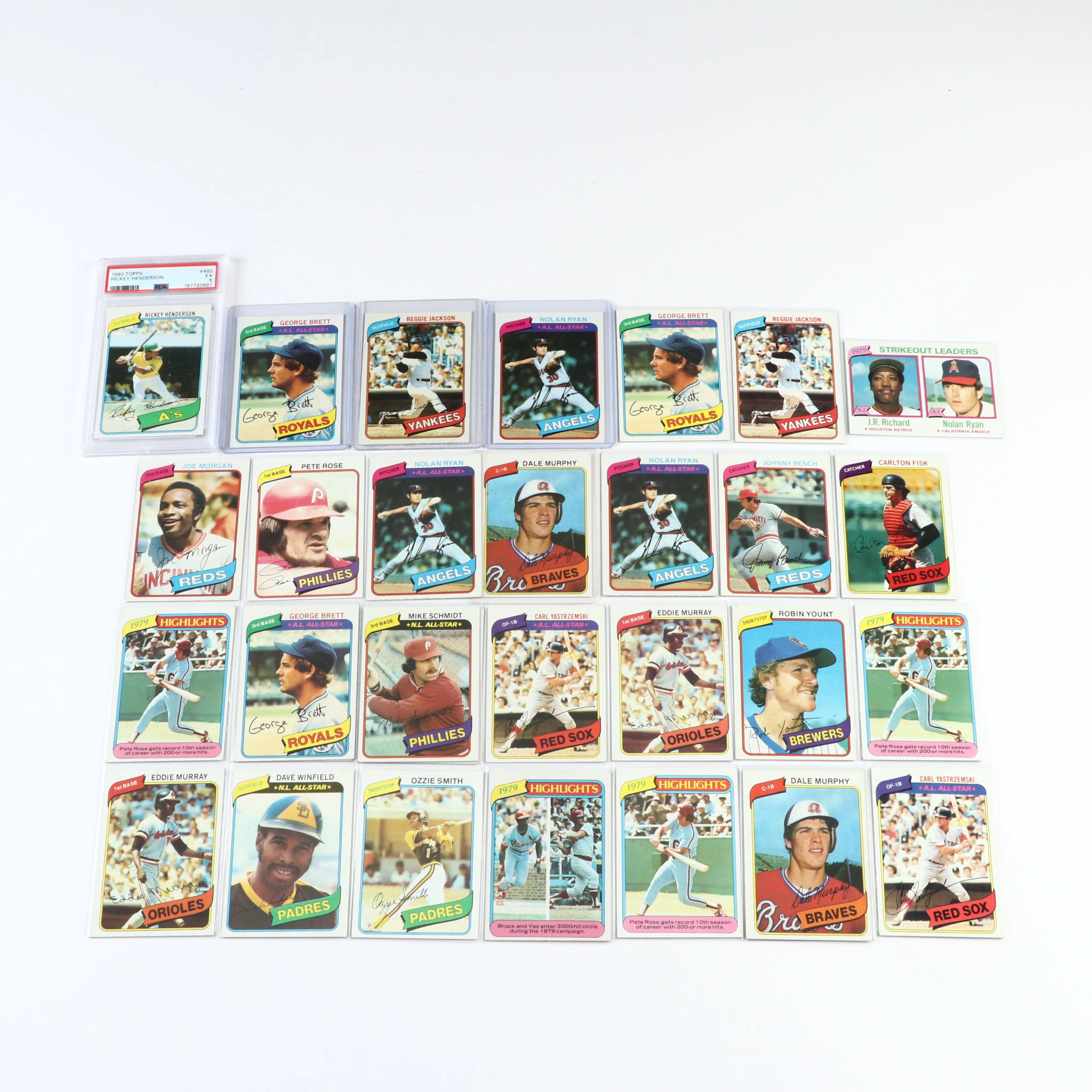 Four Storage Boxes of 1980 Topps Baseball Cards