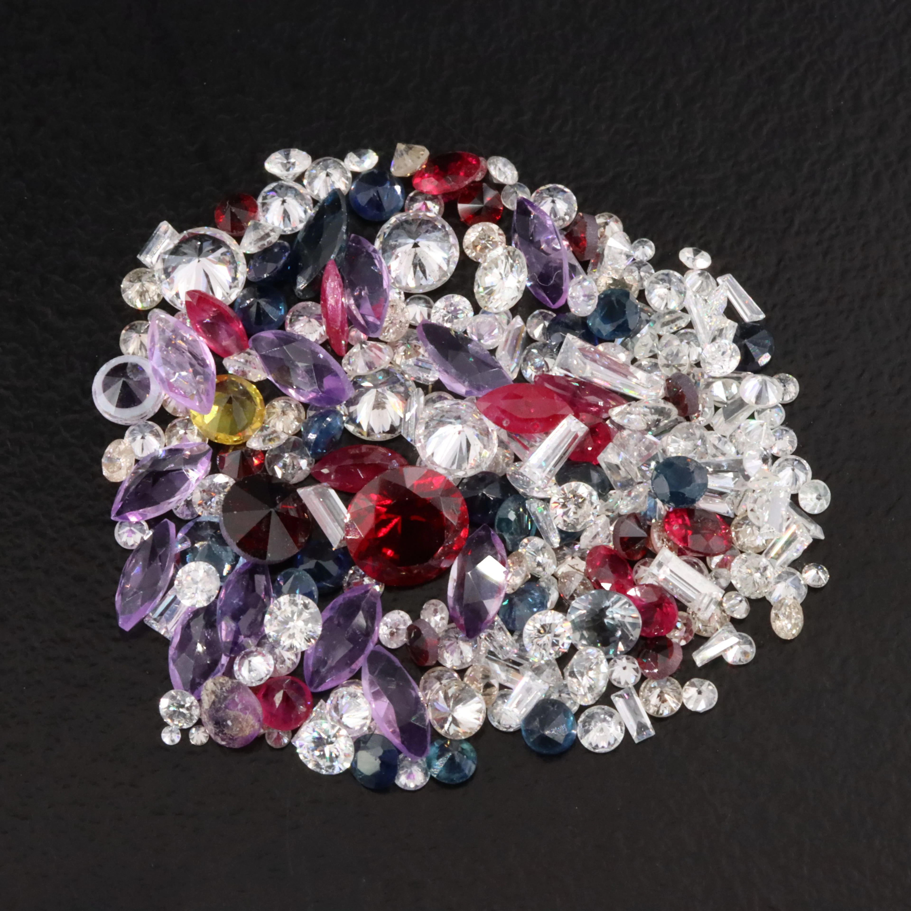 Loose 10.36 CTW Gemstones Featuring Ruby, Lab Grown Ruby and Diamond
