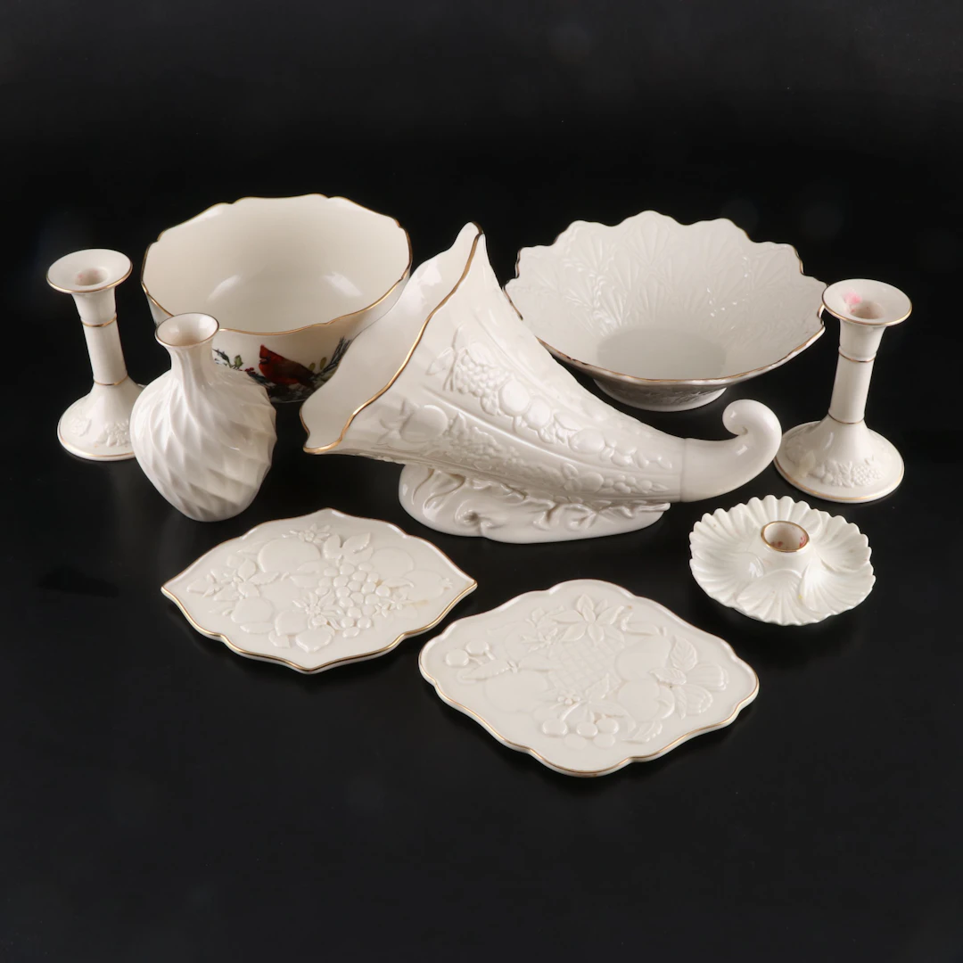 Lenox "Fruits of Life" Porcelain Cornucopia with More Serveware and Accessories
