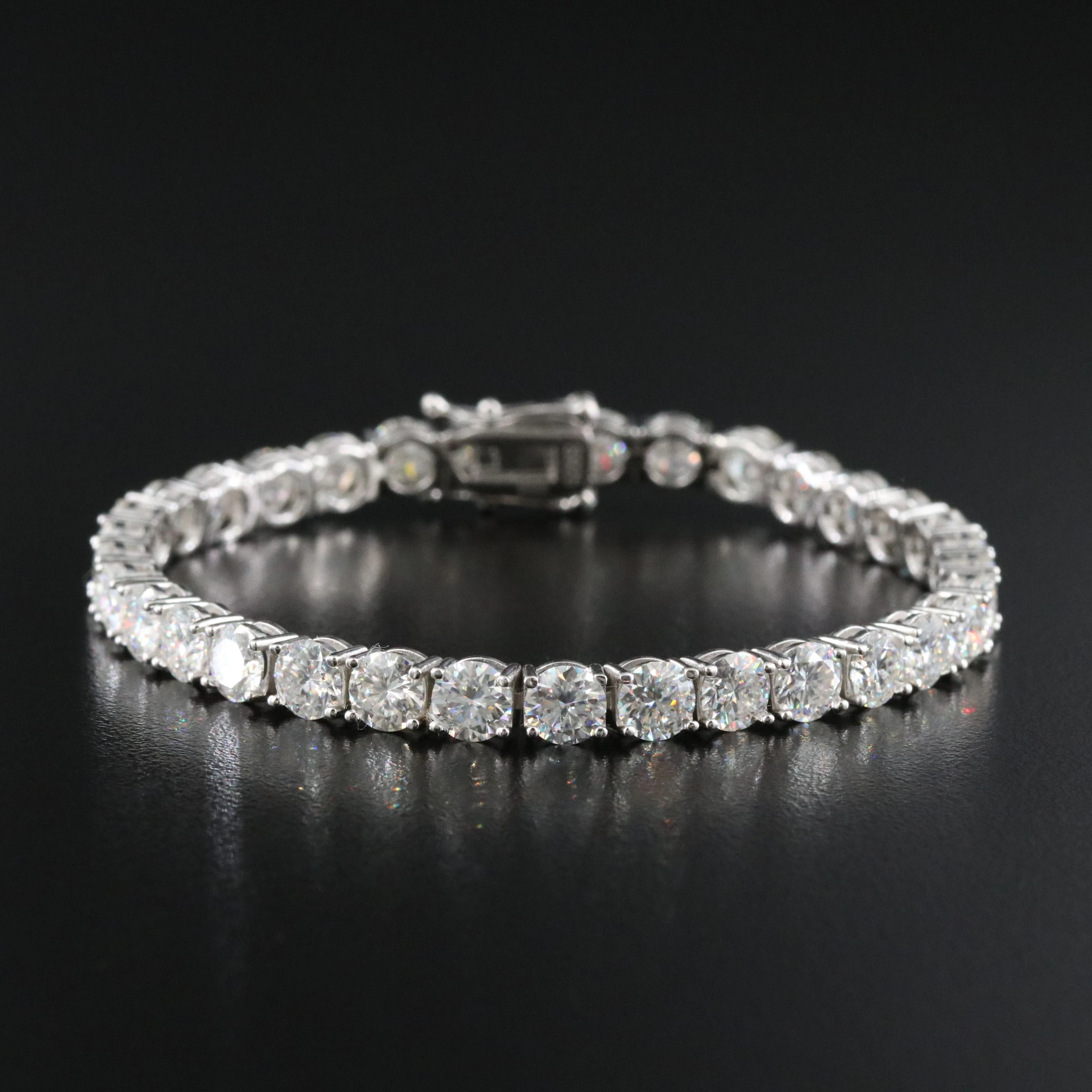 Sterling Moissanite Line Bracelet