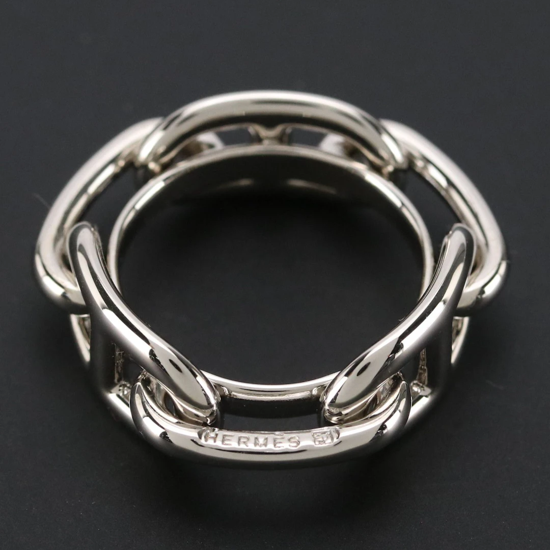 Hermès Chain D'Ancre Silver Plated Scarf Ring