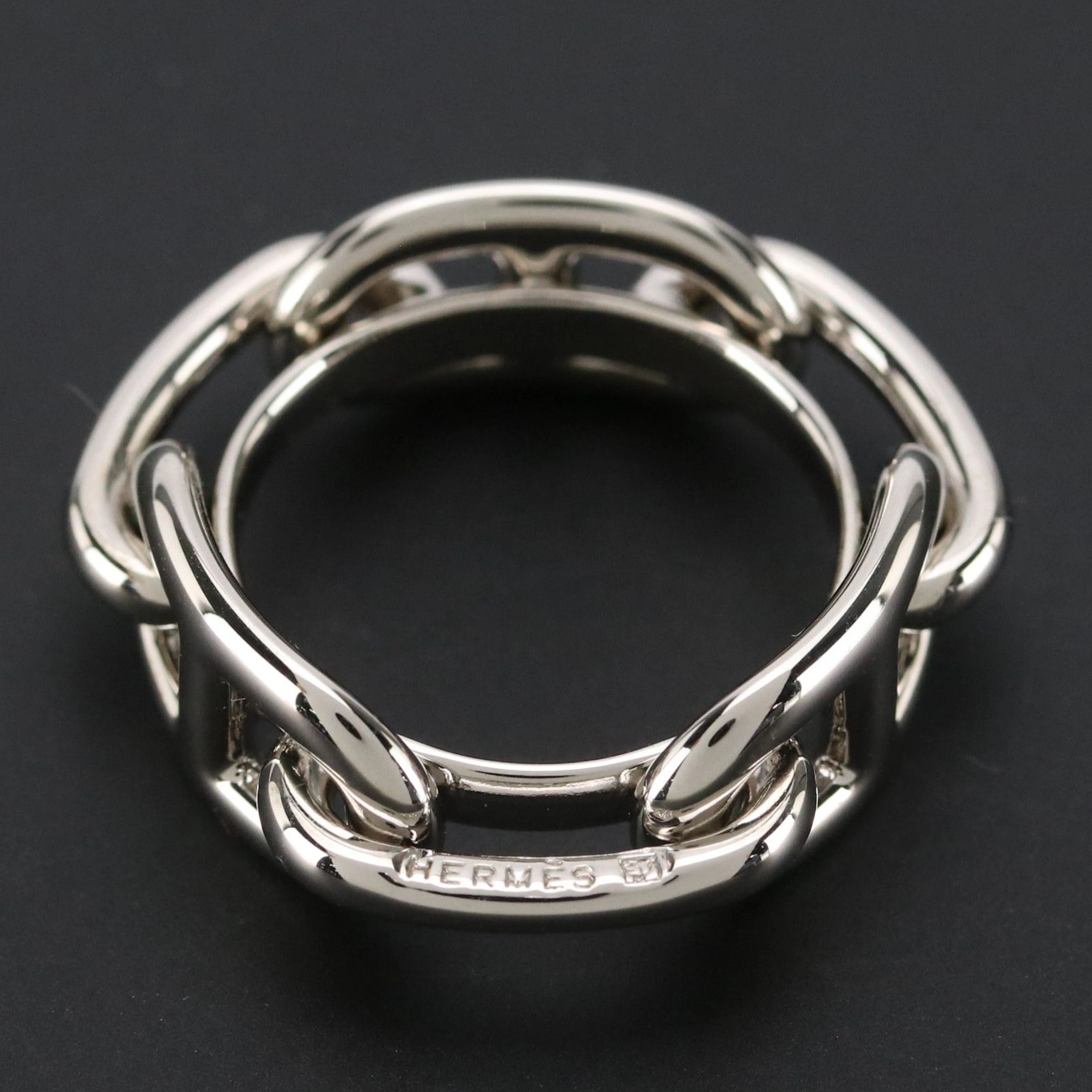 Hermès Chain D'Ancre Silver Plated Scarf Ring