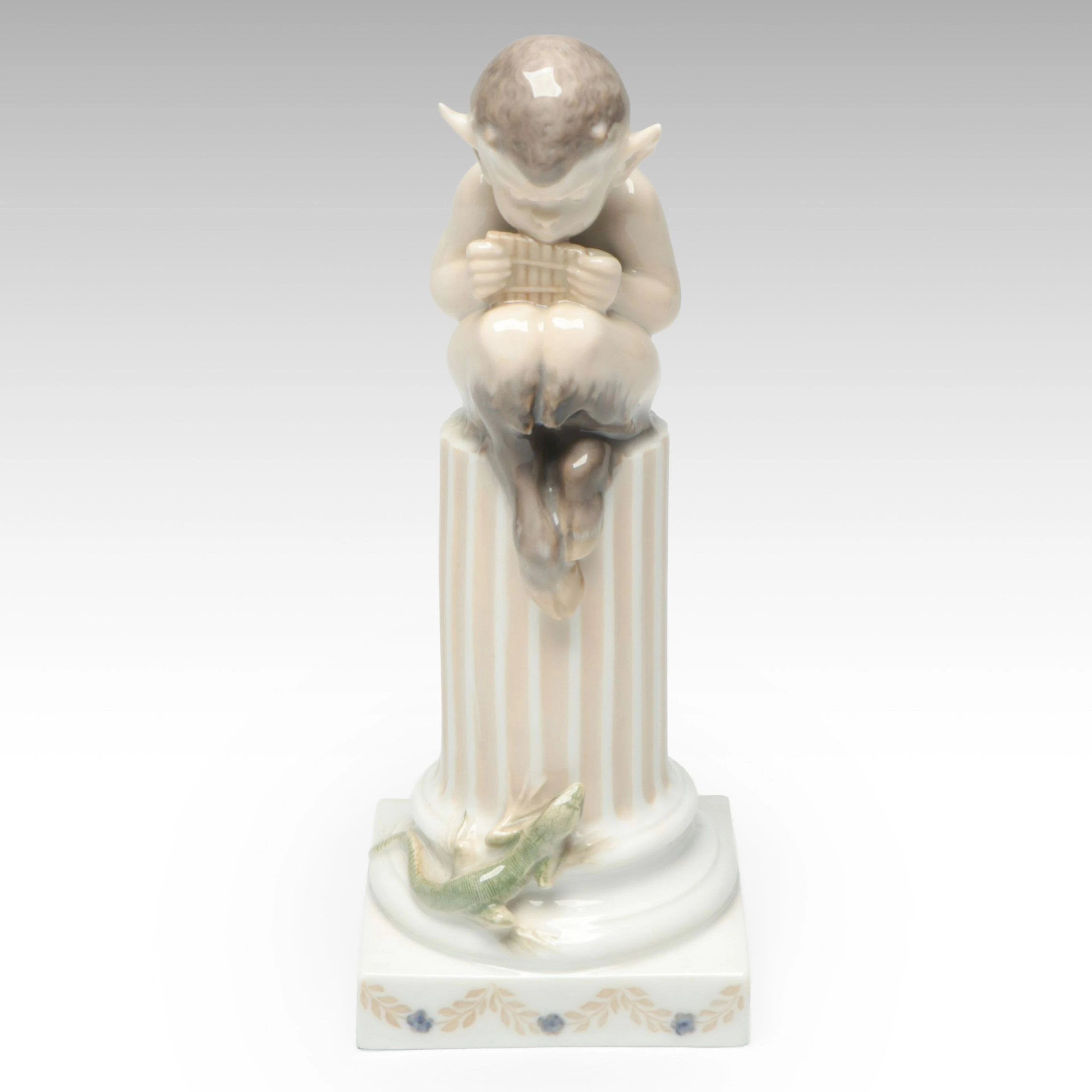 Royal Copenhagen "Faun and Lizard on Greek Column" Porcelain Figurine