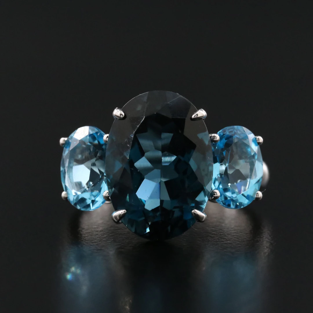 14K Blue Topaz Ring