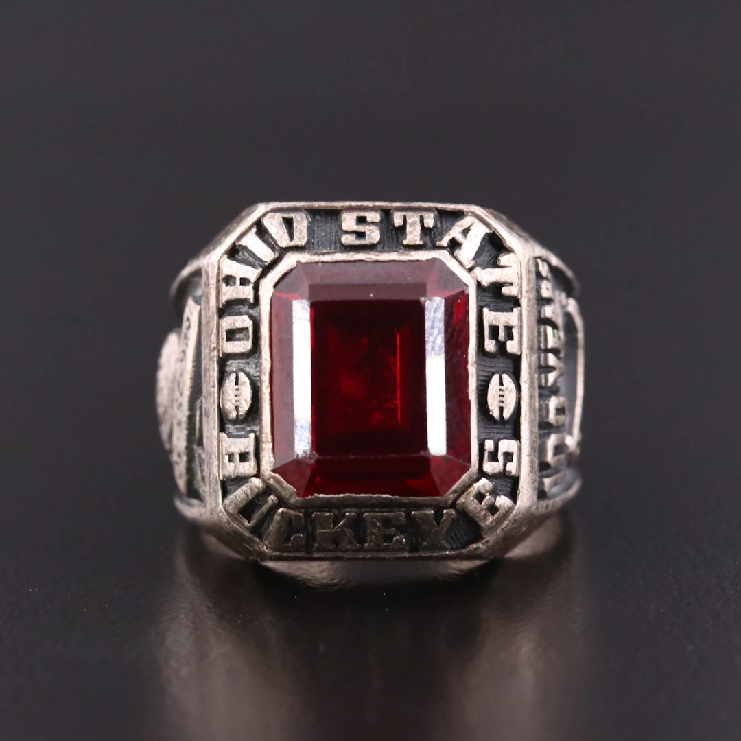 Sterling Ohio State University Commemorative Football Ring