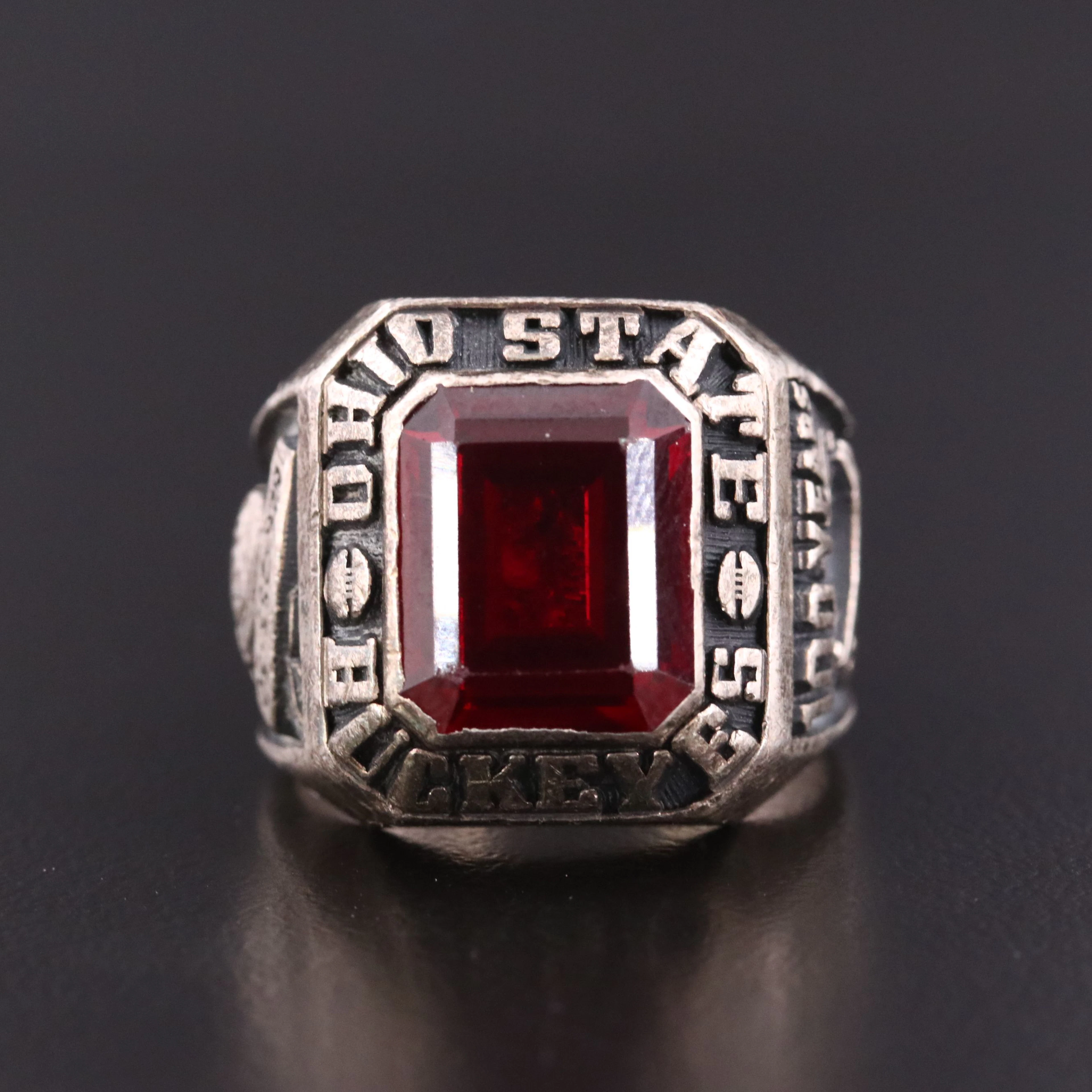 Sterling Ohio State University Commemorative Football Ring