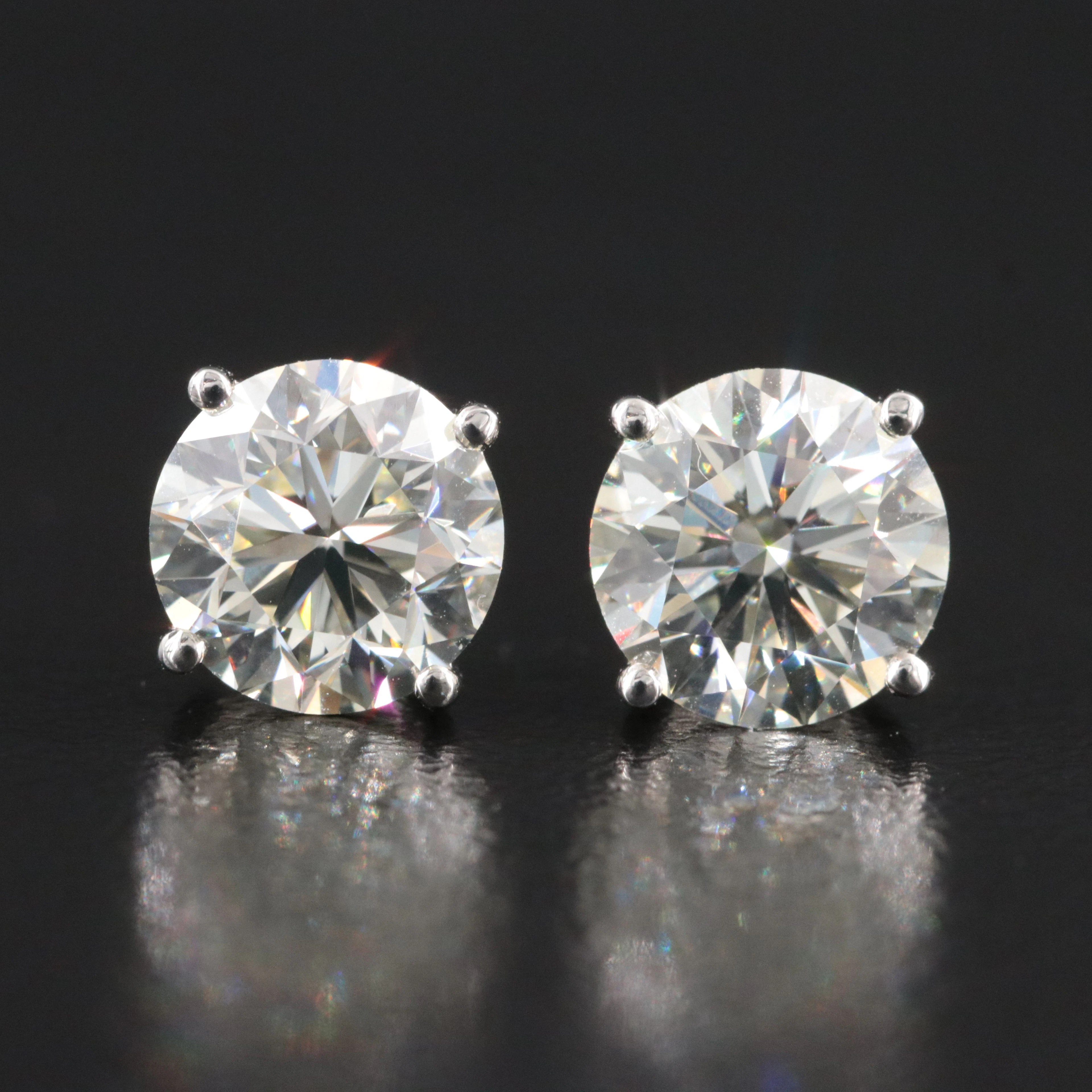 Platinum 3.01 CTW Diamond Stud Earrings