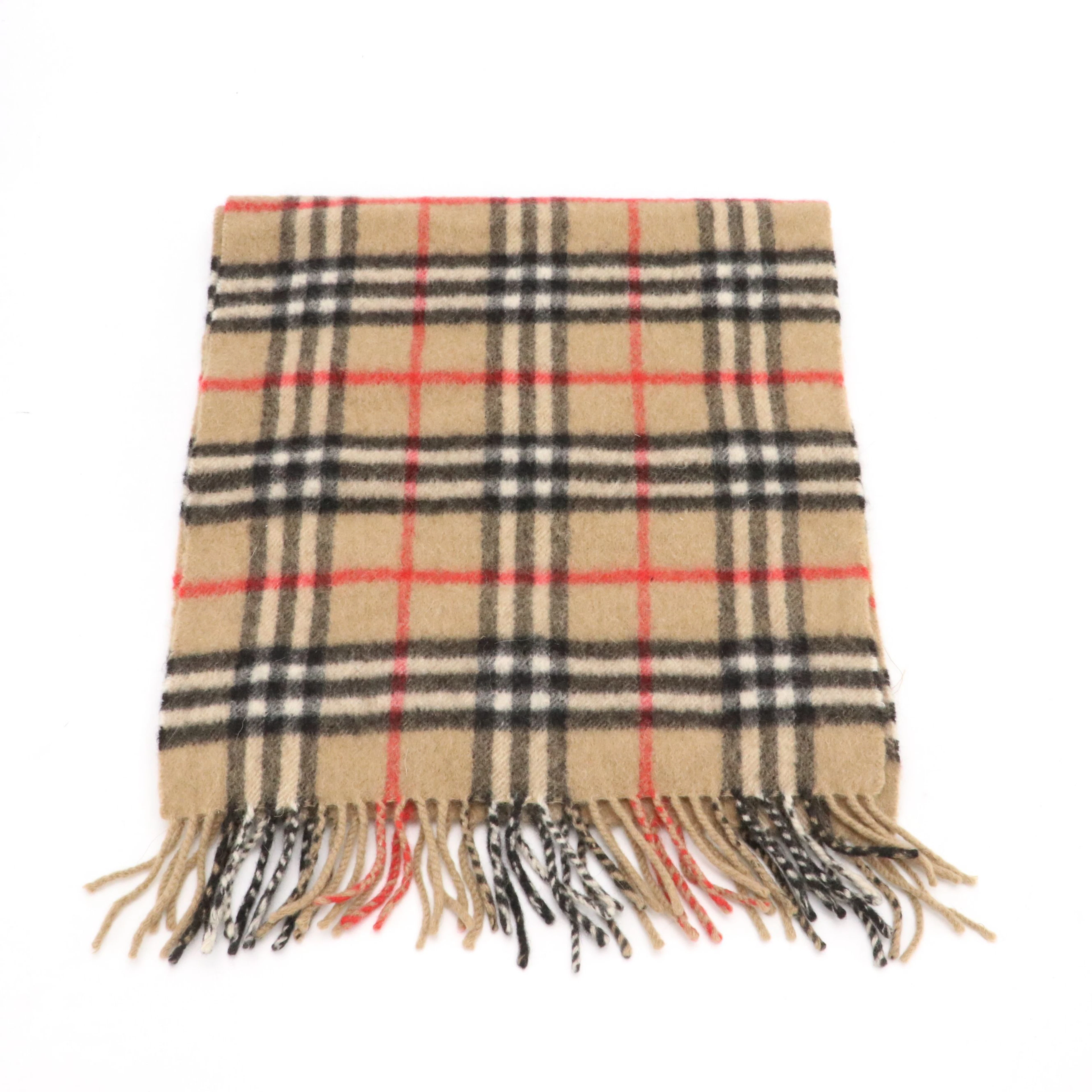Burberrys House Check Cashmere Fringe Scarf
