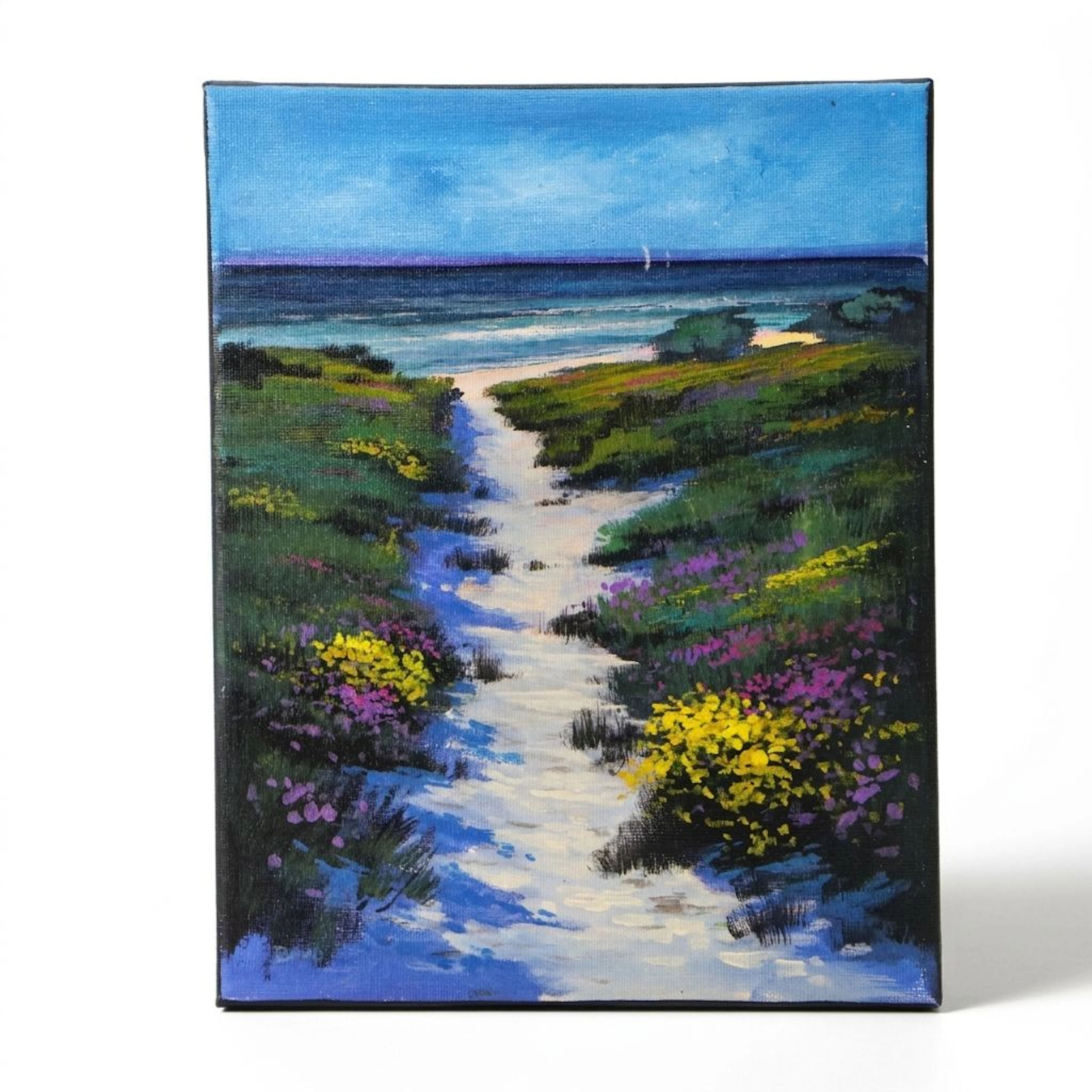Douglas "Bumo" Johnpeer Acrylic Painting of Coastal Landscape, 2026