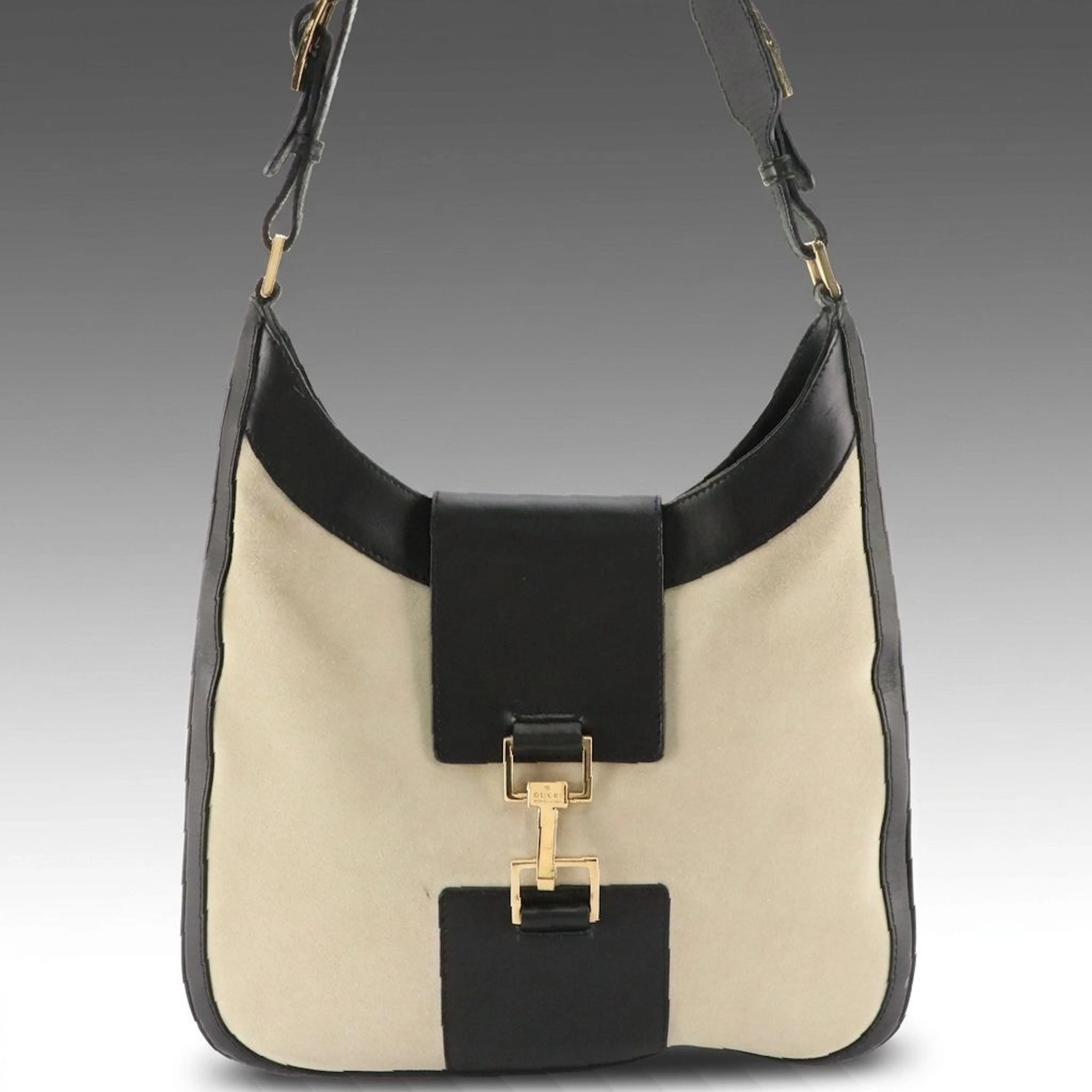 Gucci Jackie Hobo Shoulder Tote Bag in Suede and Leather