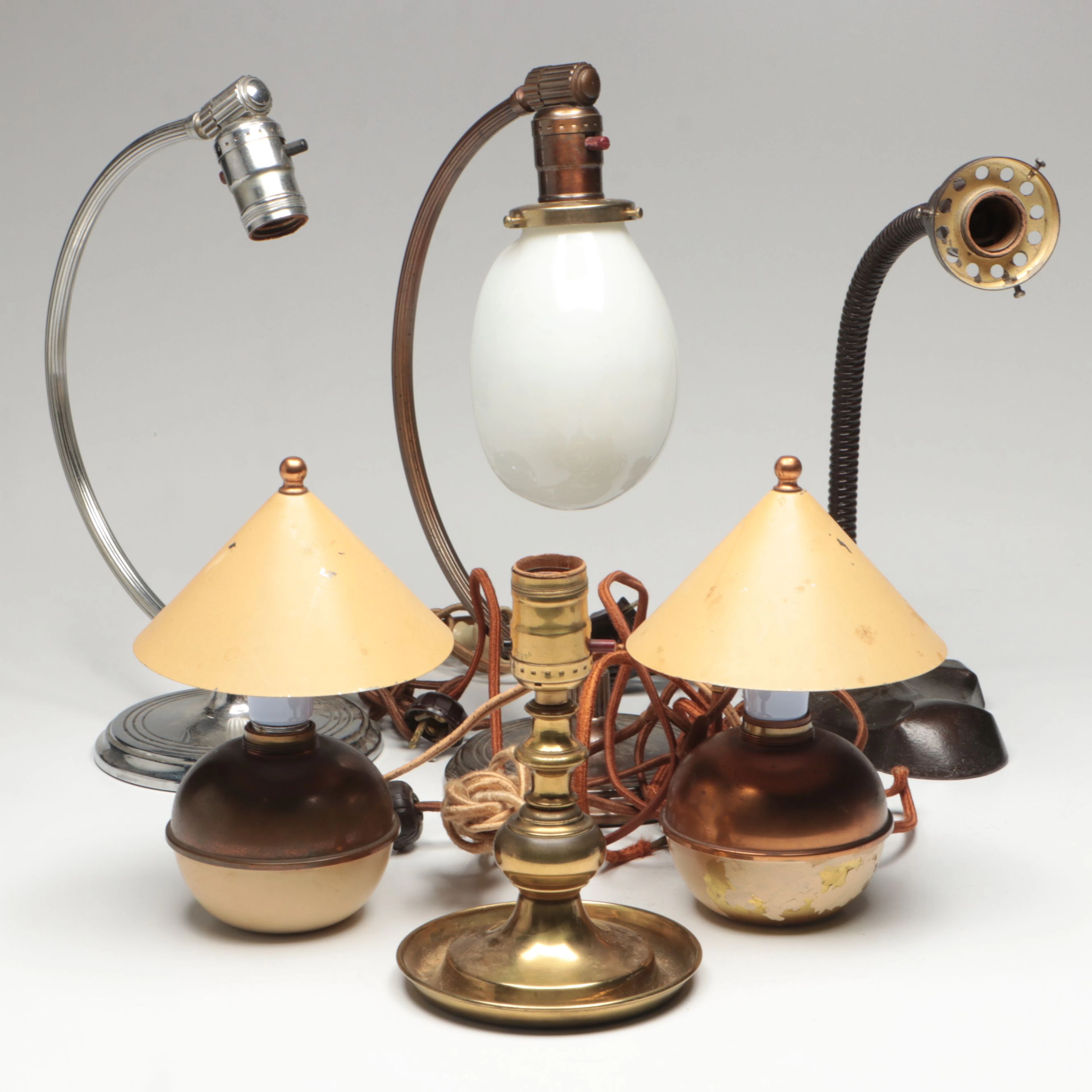 Chase Industrial, Machine Age Desk Lamps with Copper Glow Style Lamps, More