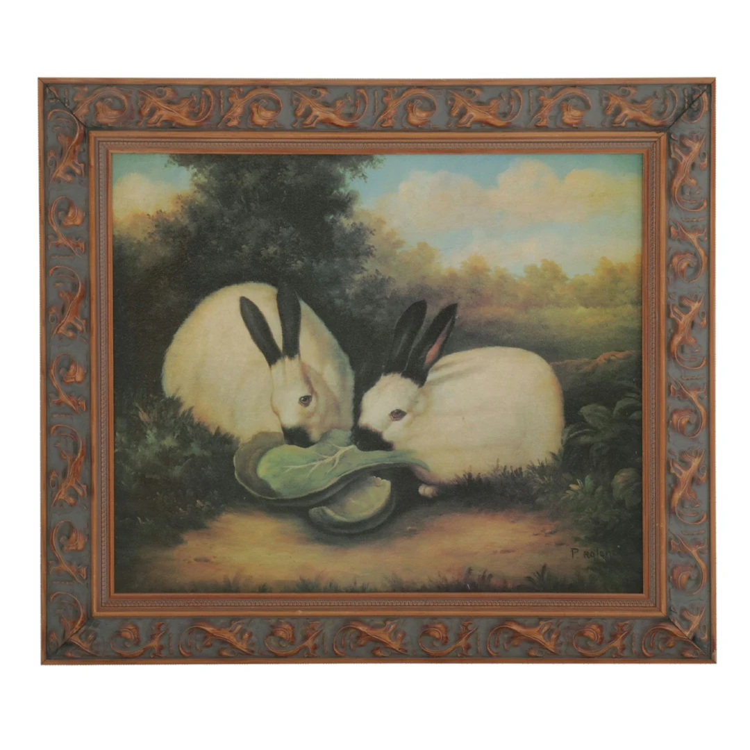Offset Lithograph after P. Rolence of Himalayan Rabbits, Late 20th Century