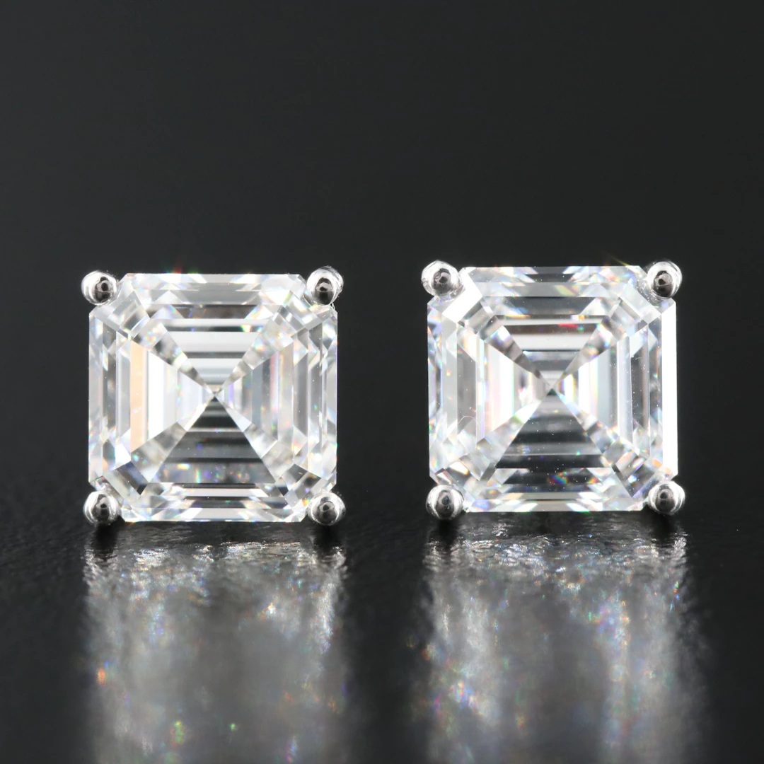 14K 4.19 CTW Lab Grown Diamond Stud Earrings with IGI Reports