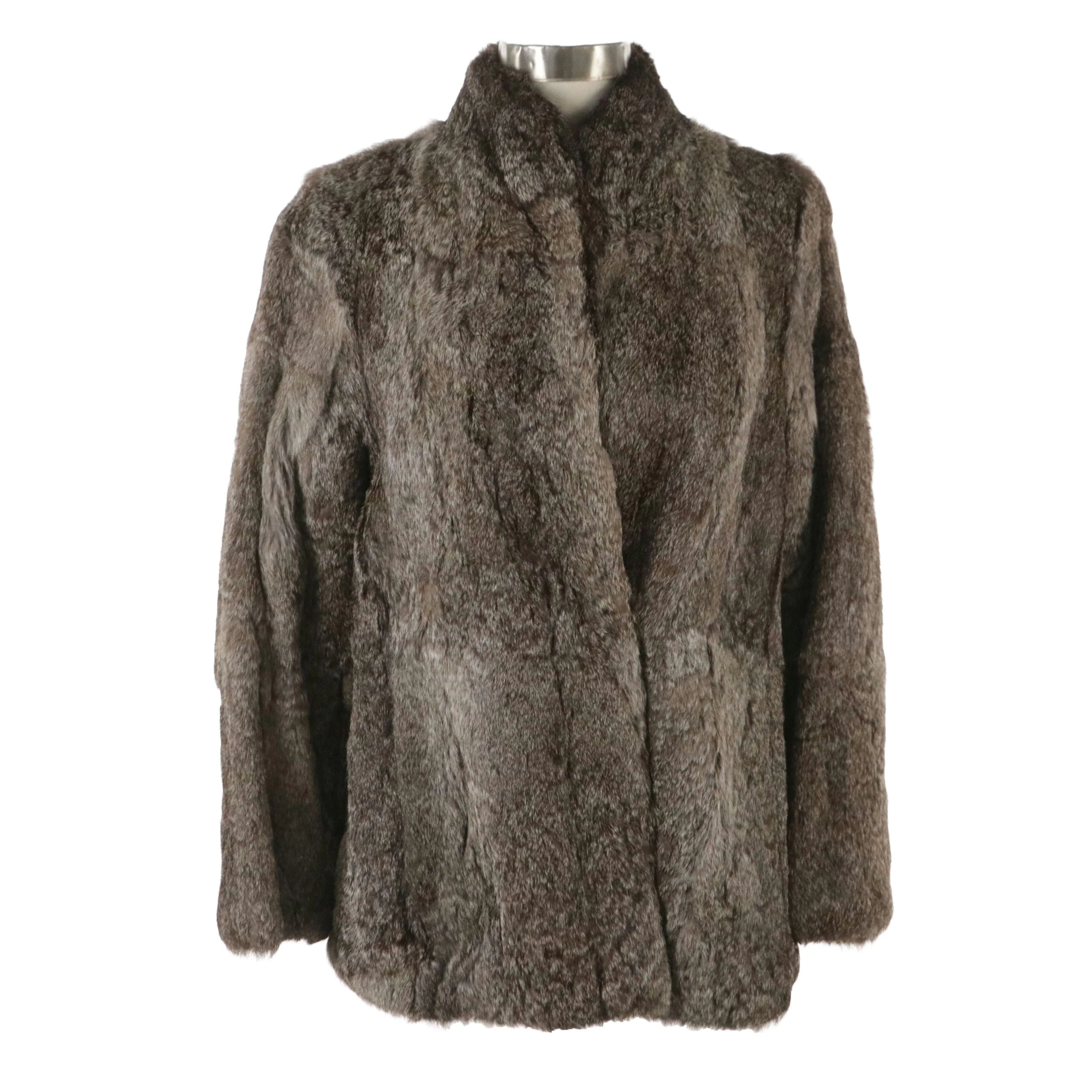 Vintage Grey Rabbit Fur Coat