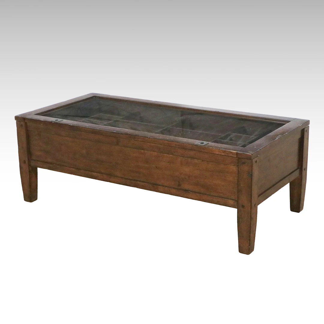 Industrial Style Shadow Box Coffee Table, 21st Century