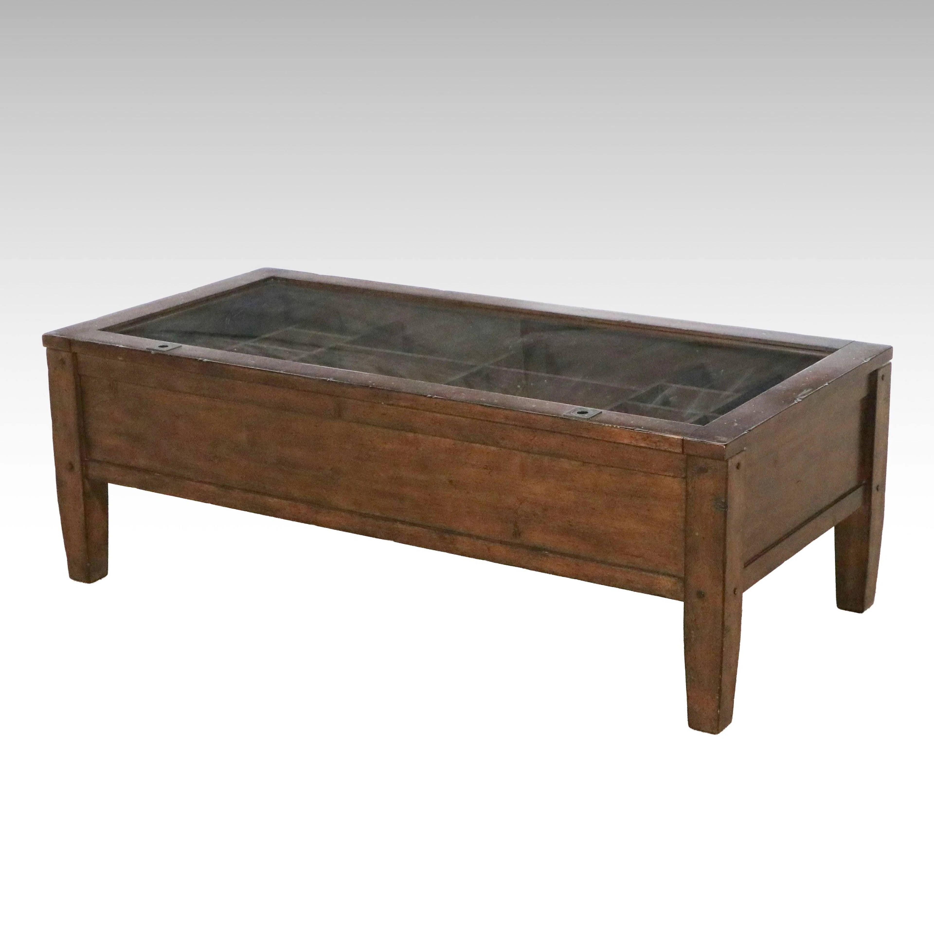 Industrial Style Shadow Box Coffee Table, 21st Century