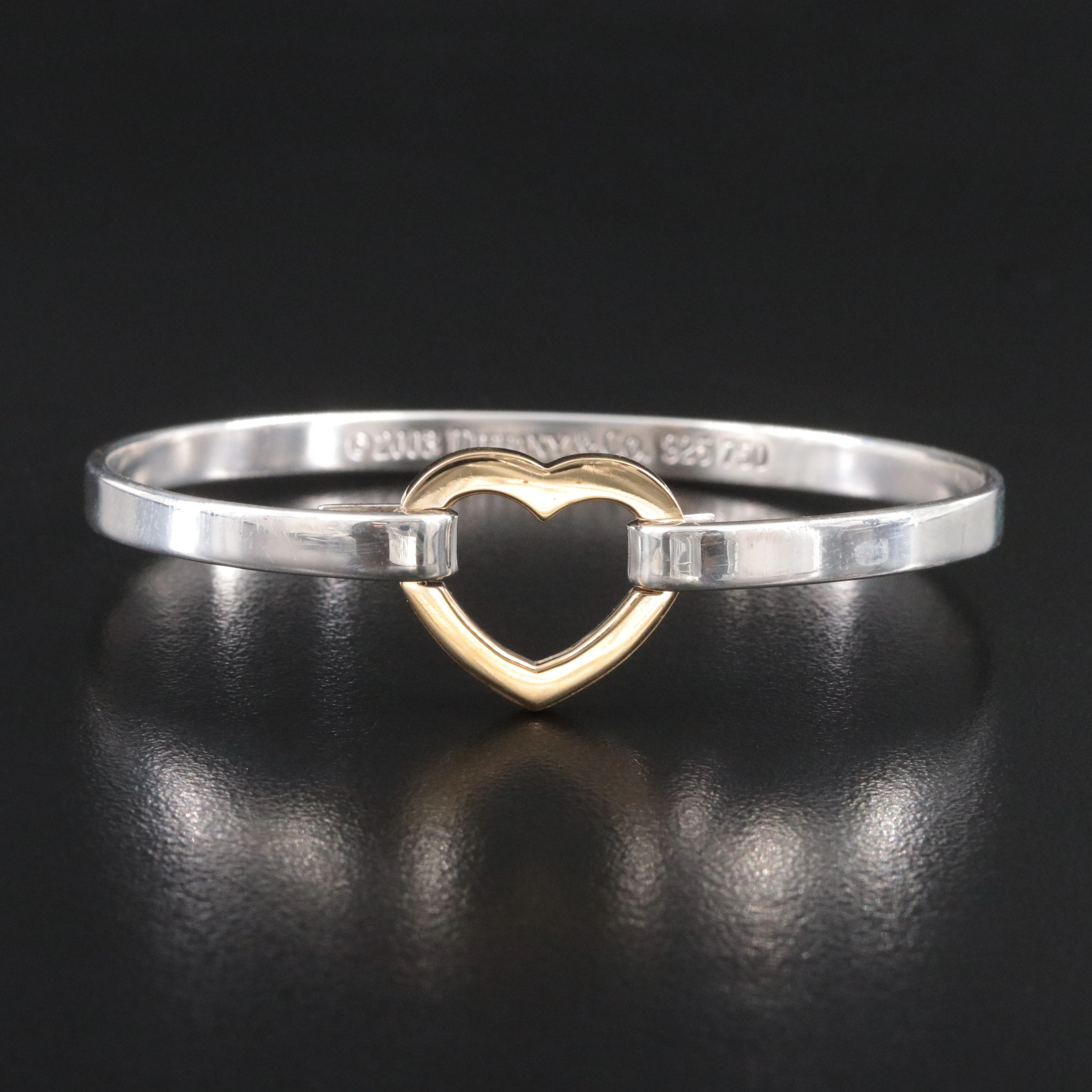Tiffany & Co. Sterling and 18K Heart Hook Bracelet