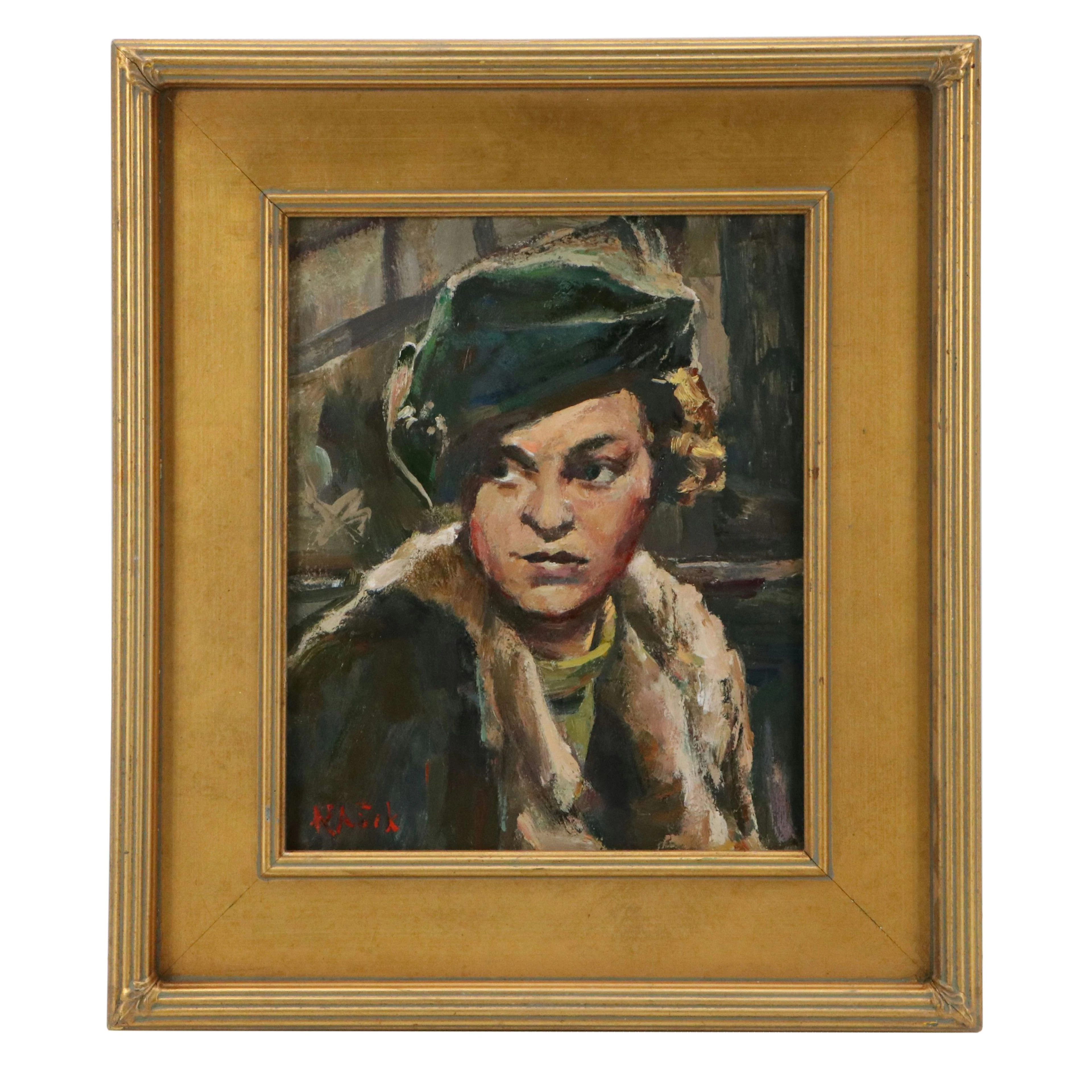 Kevin Kasik Oil Portrait Painting "Waiting for Her Date (She's Late)," 2026
