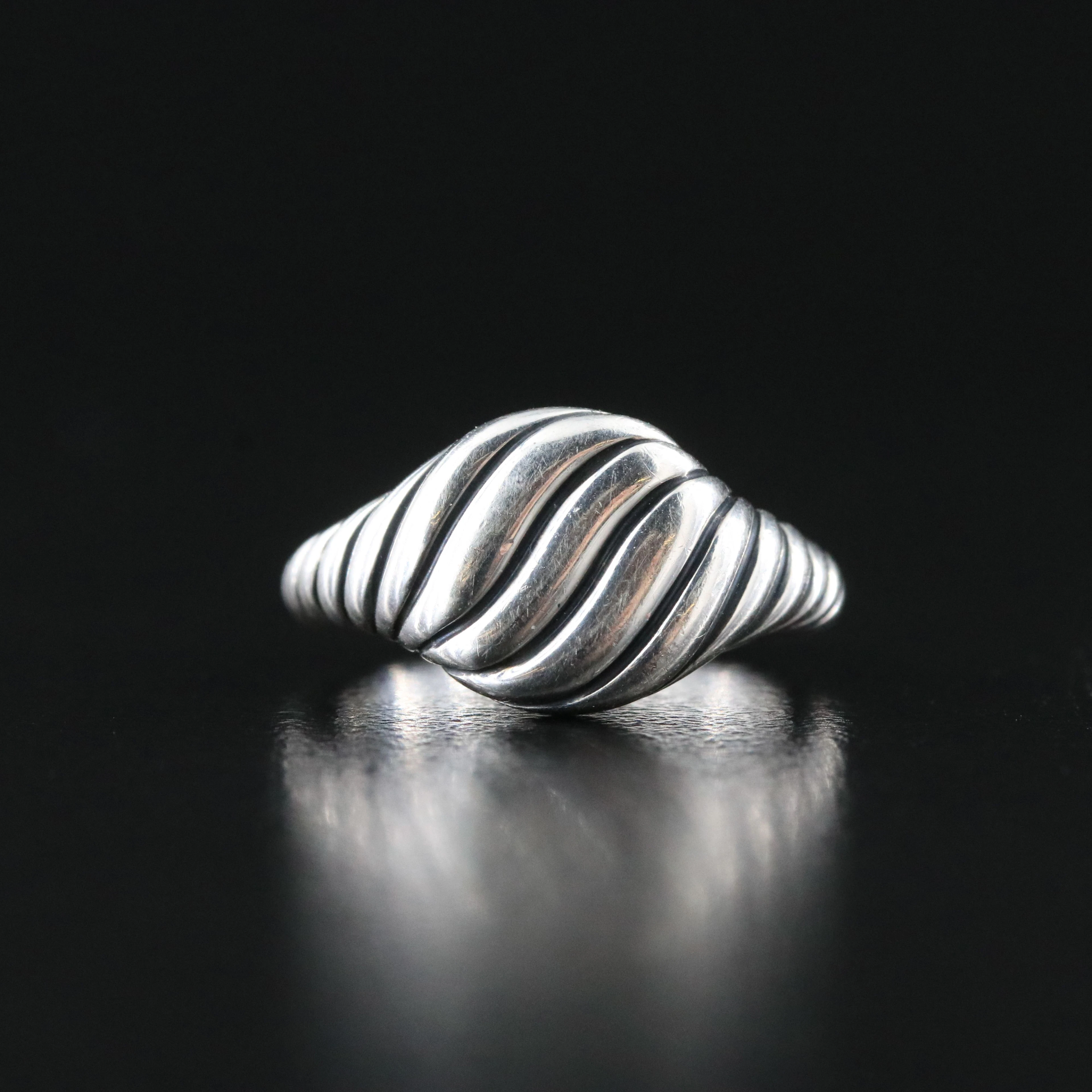 David Yurman Sterling Sculpted Cable Pinky Ring