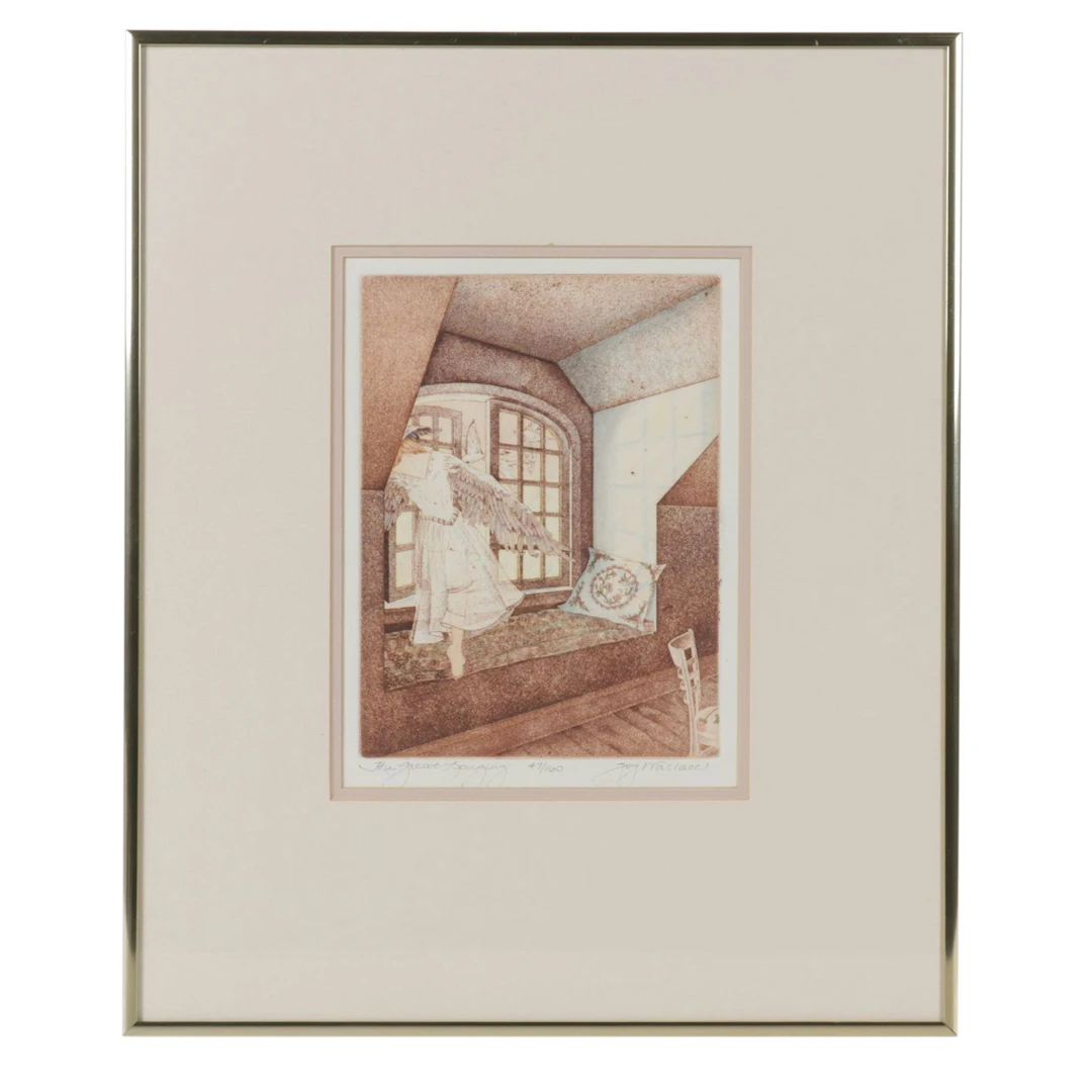 Joy Wallace Hand-Colored Etching "The Great Longing"