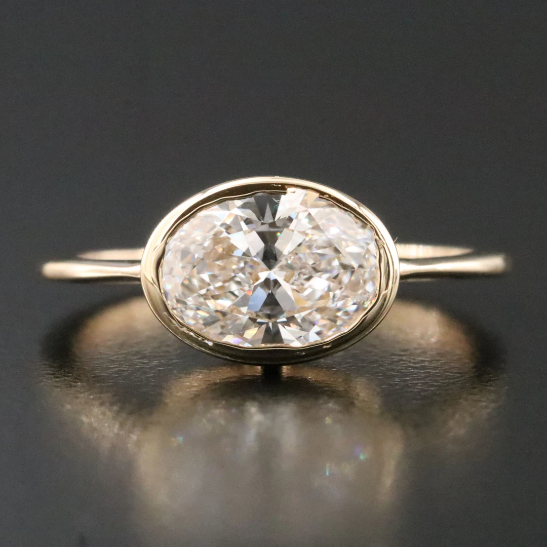 14K 1.44 CT Lab Grown Diamond Solitaire Ring with IGI Report