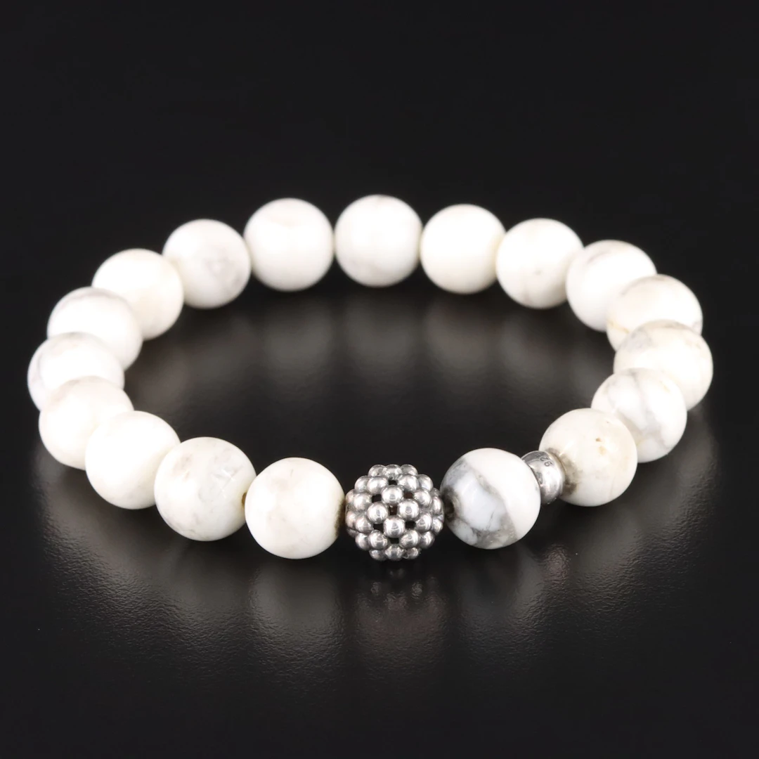Lagos Maya Sterling Magnesite Station Bead Bracelet