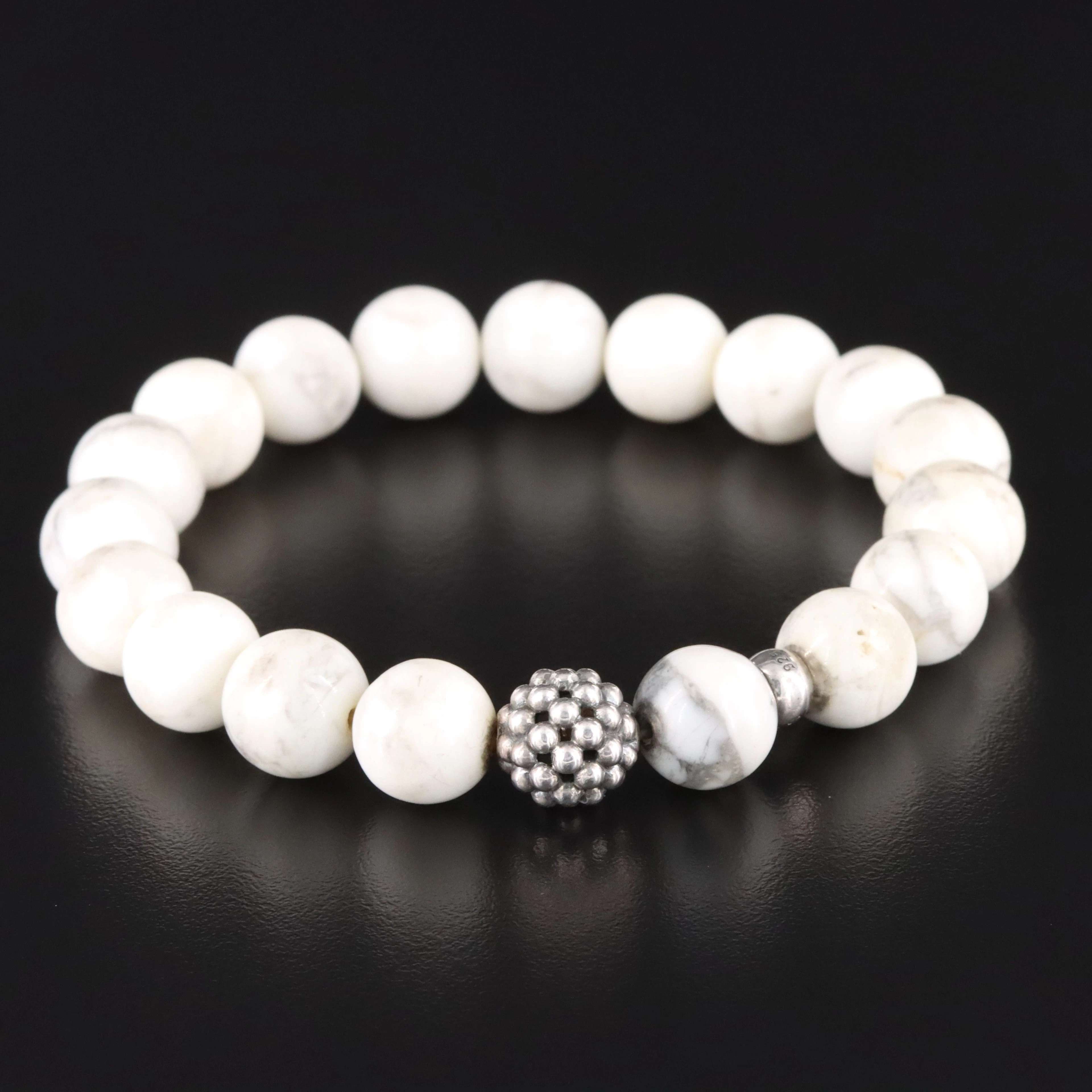 Lagos Maya Sterling Magnesite Station Bead Bracelet