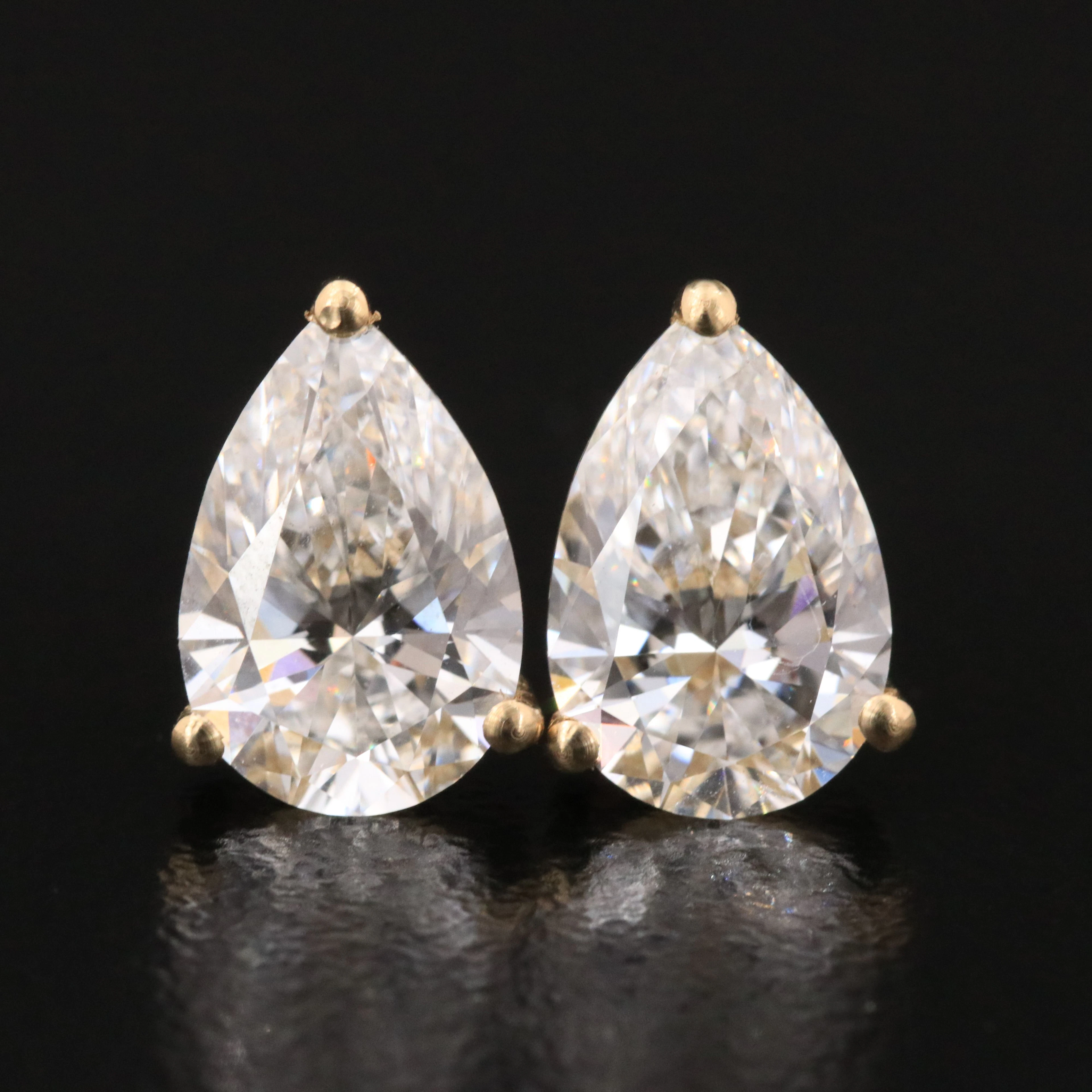 14K 2.94 CTW Lab Grown Diamond Solitaire Earrings with IGI Reports