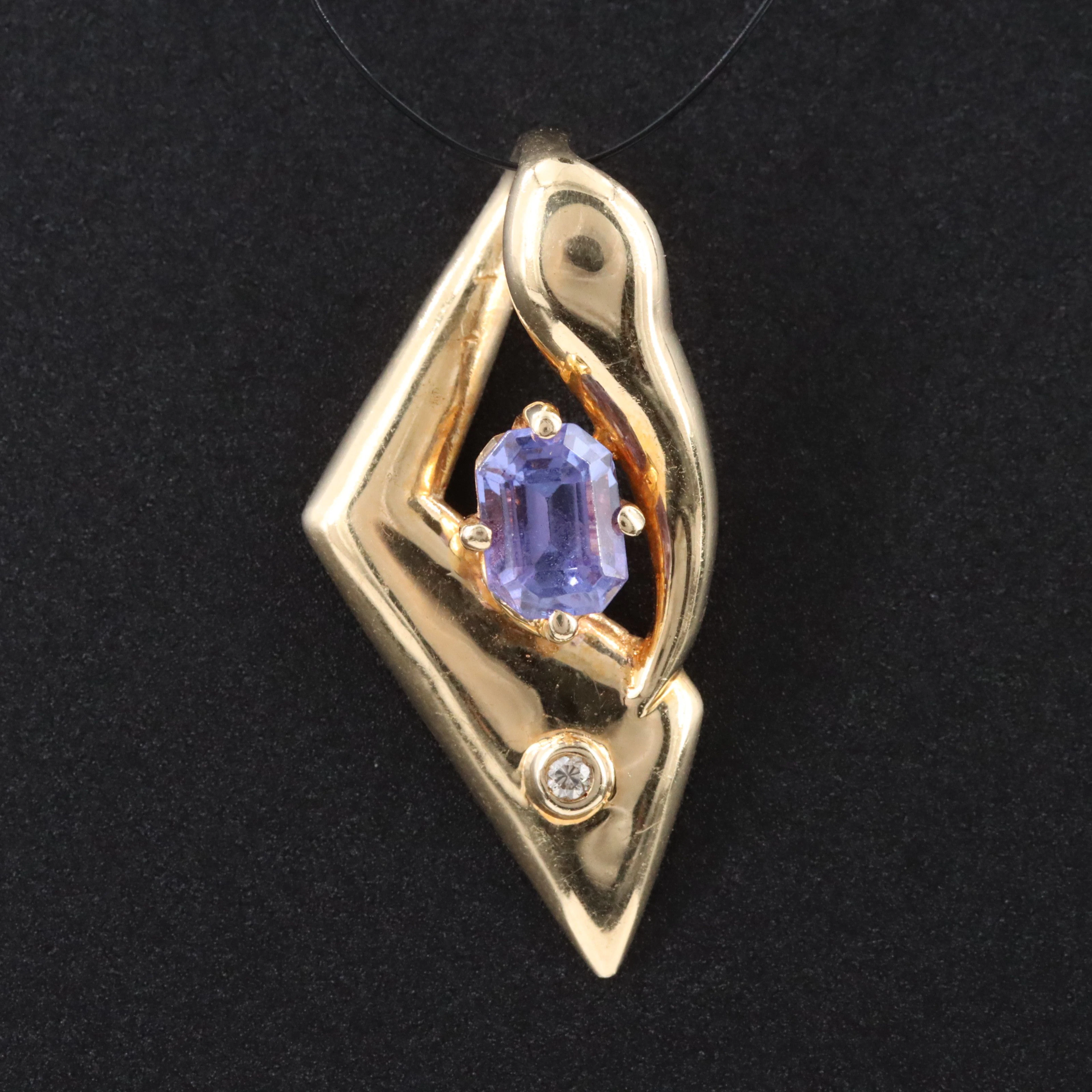 14K Tanzanite and Diamond Pendant