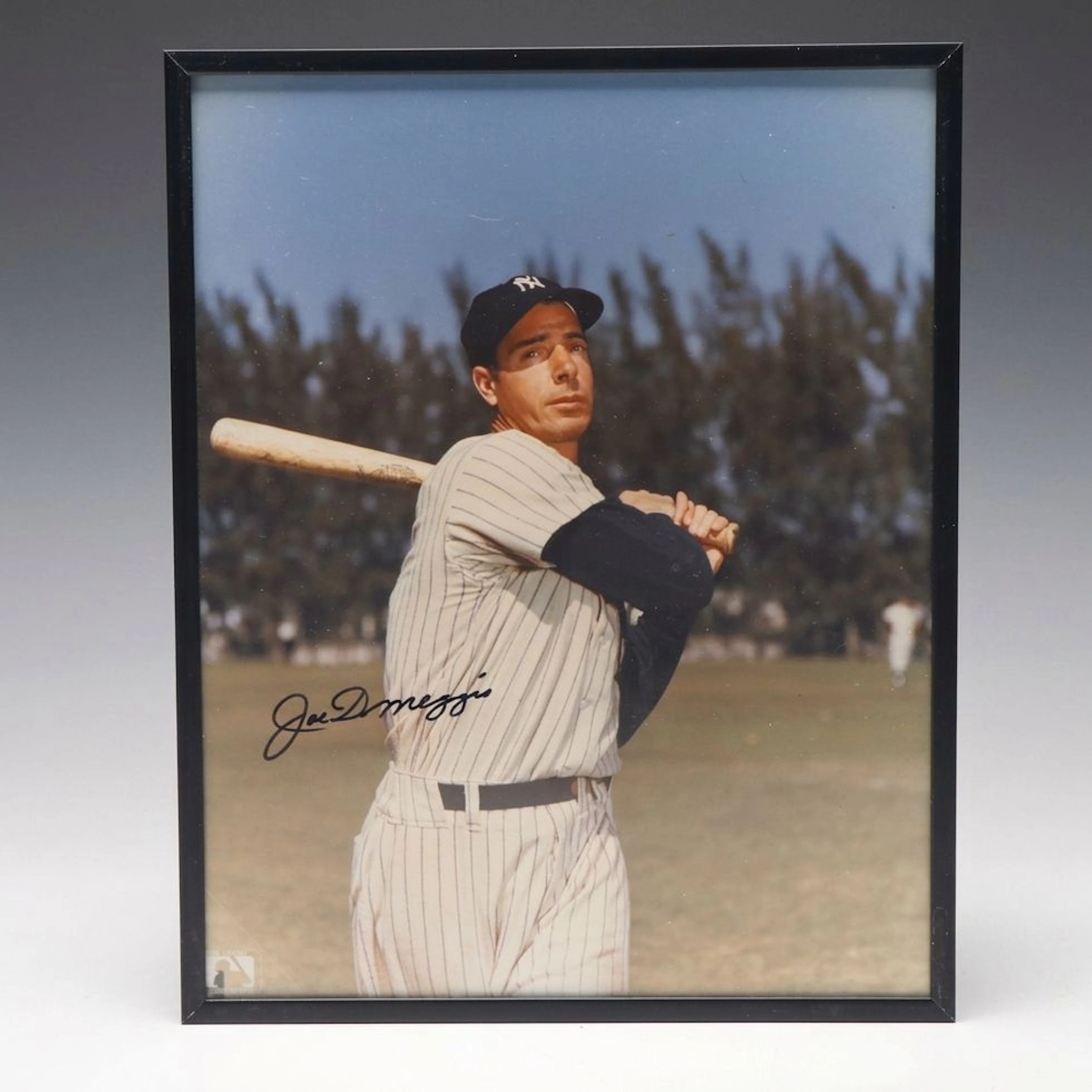 Joe DiMaggio Signed New York Yankees Baseball Print