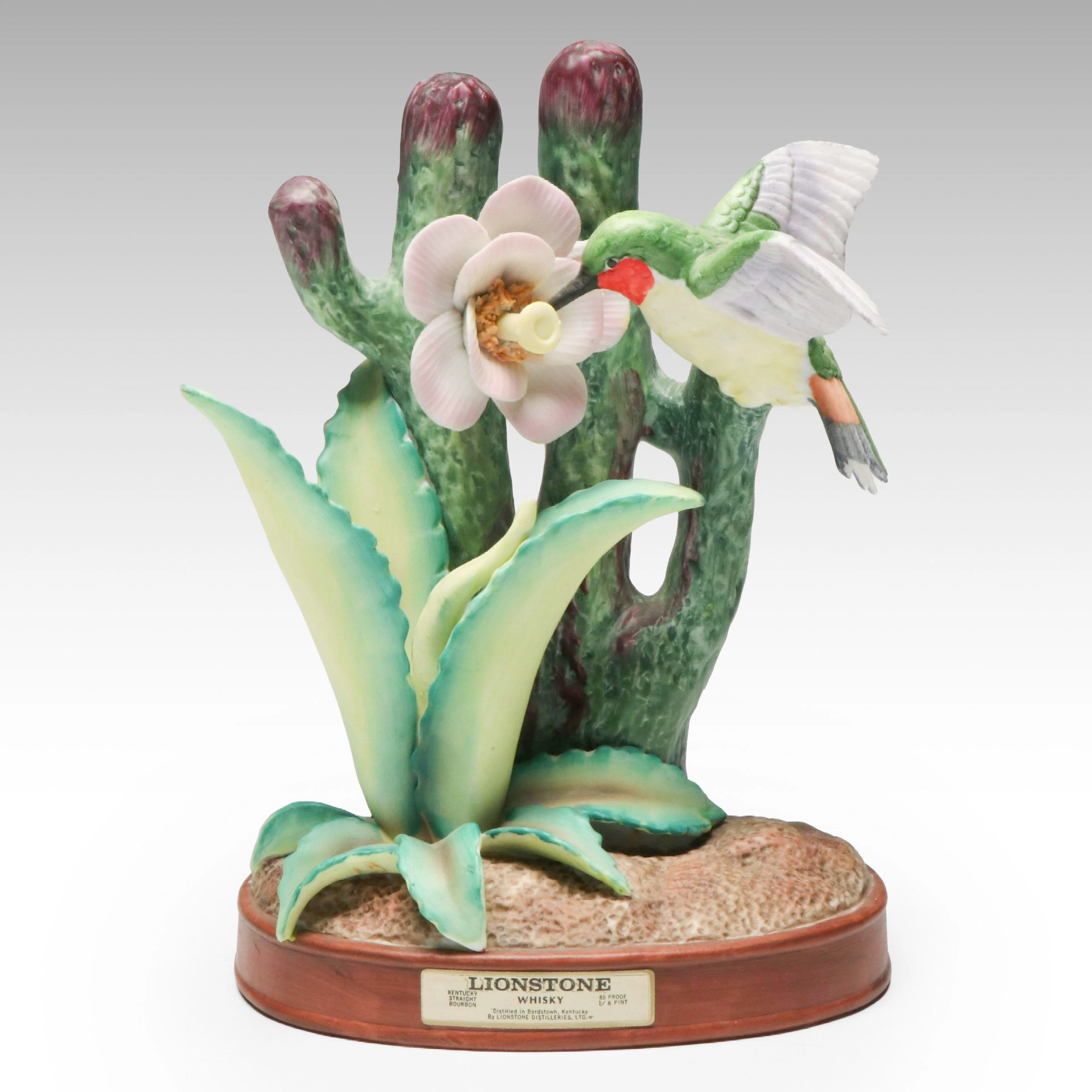 Lionstone Whisky Porcelain Hummingbird Decanter, 1973