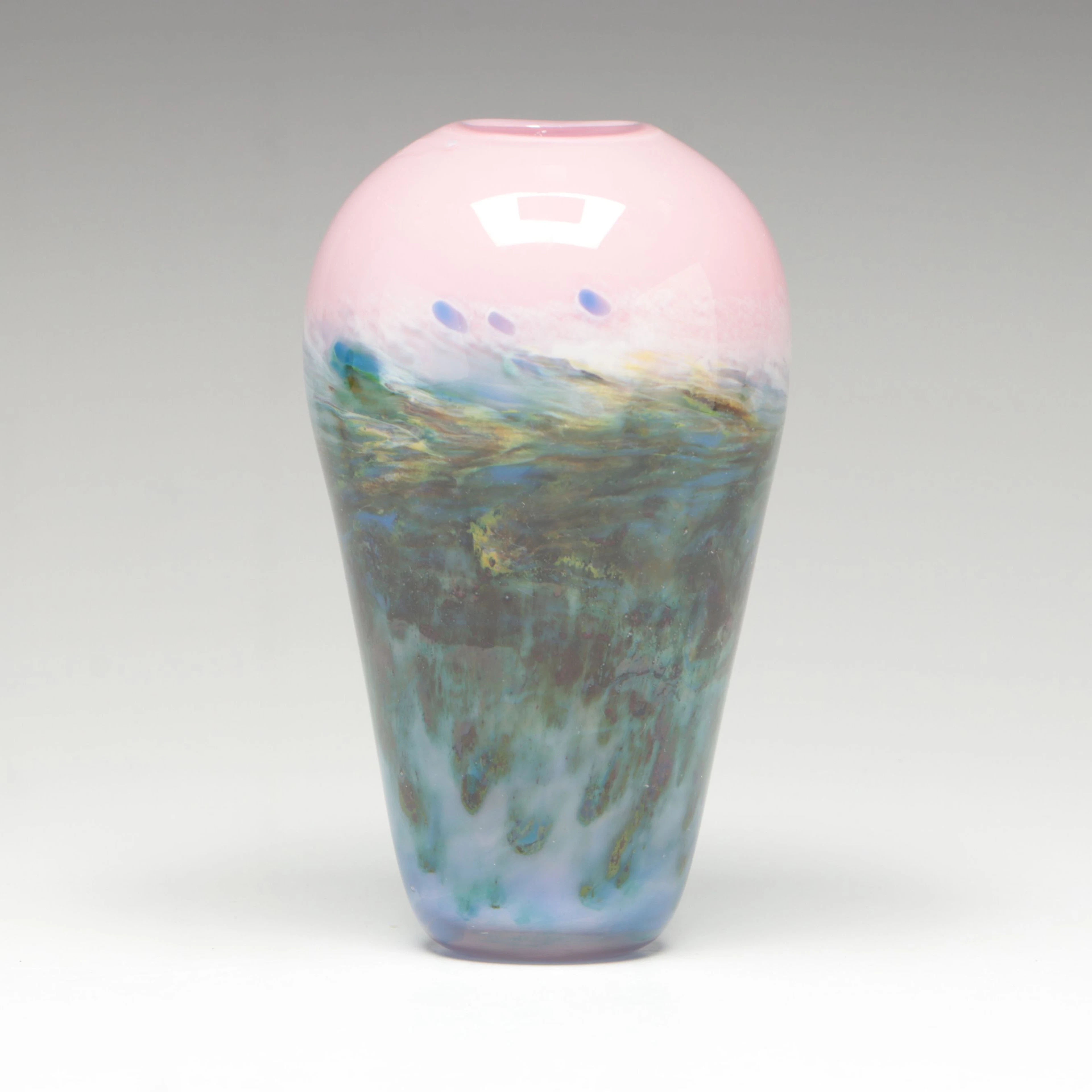 Mike Wallace Contemporary Handblown Art Glass Vase