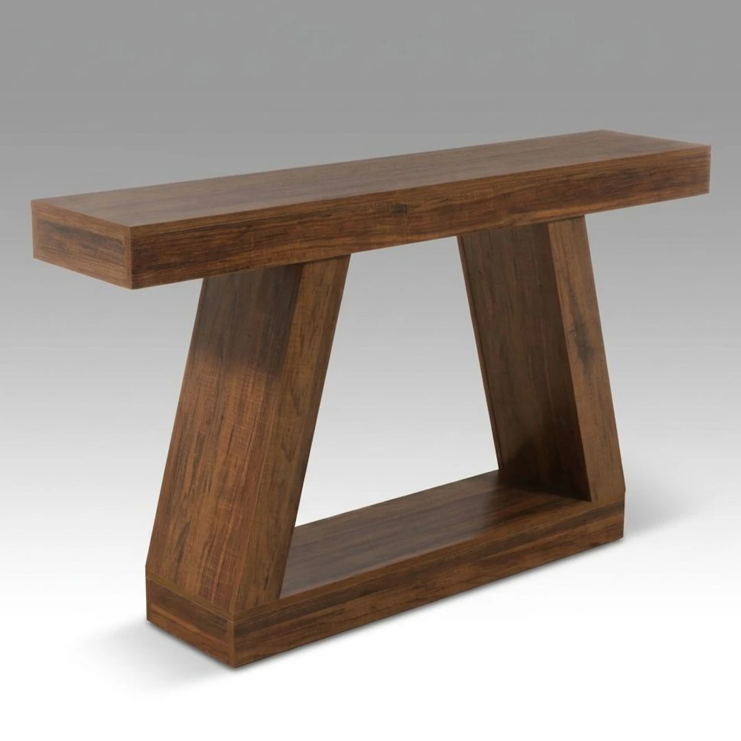 Modern Industrial Style Wood Console Table, 21st Century