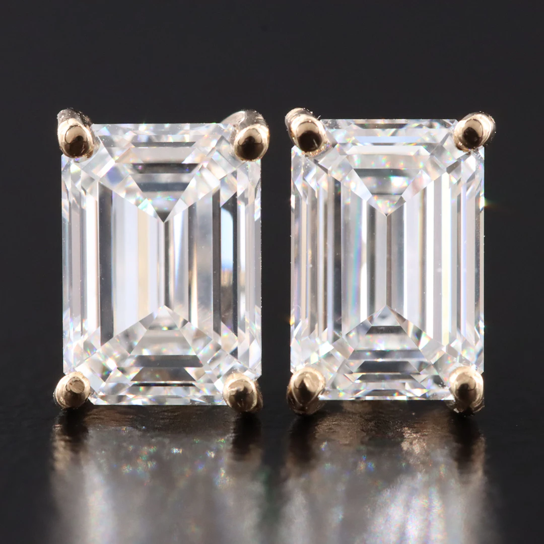 14K 2.88 CTW Lab Grown Diamond Earrings with IGI Reports
