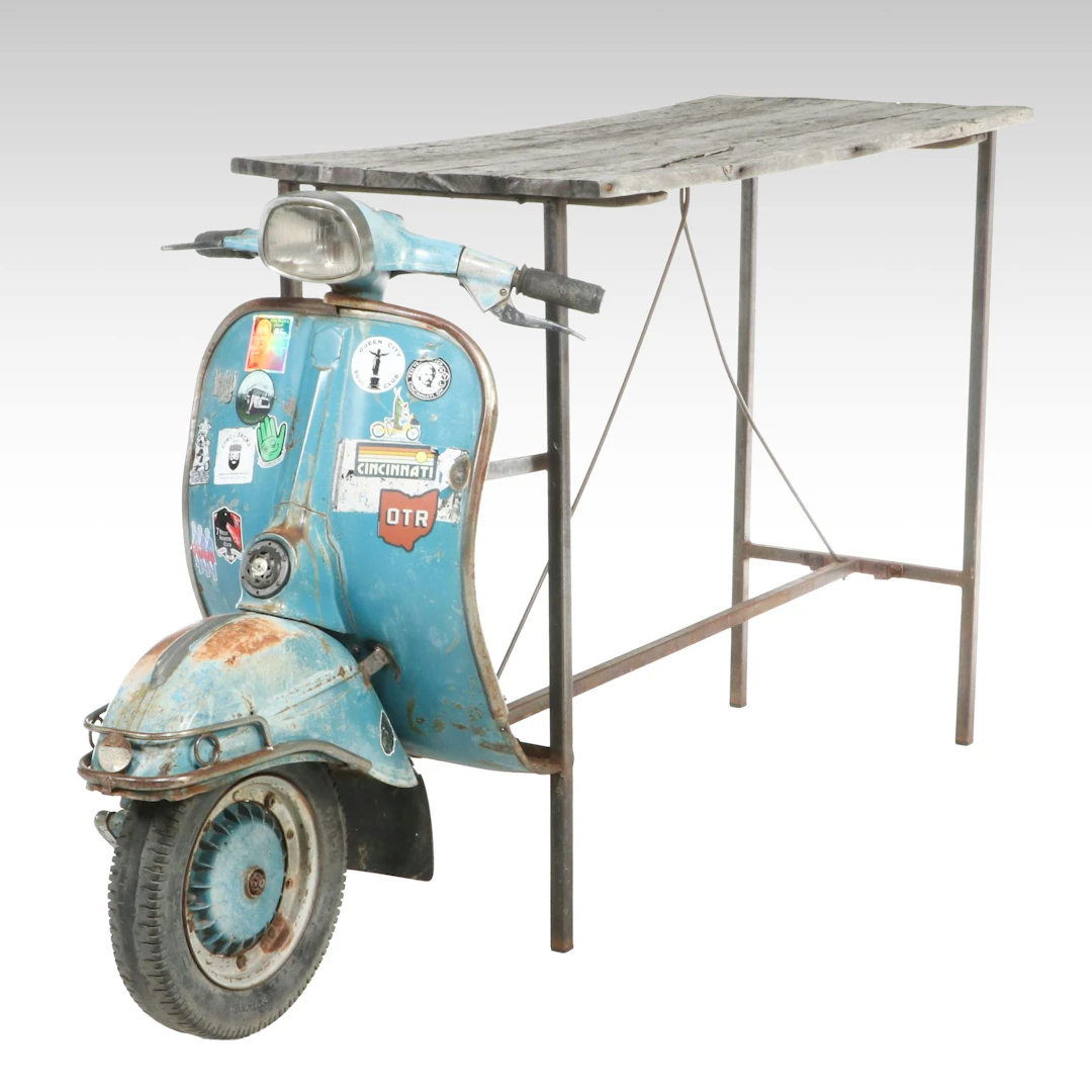 Industrial Style Repurposed Scooter Bar Table