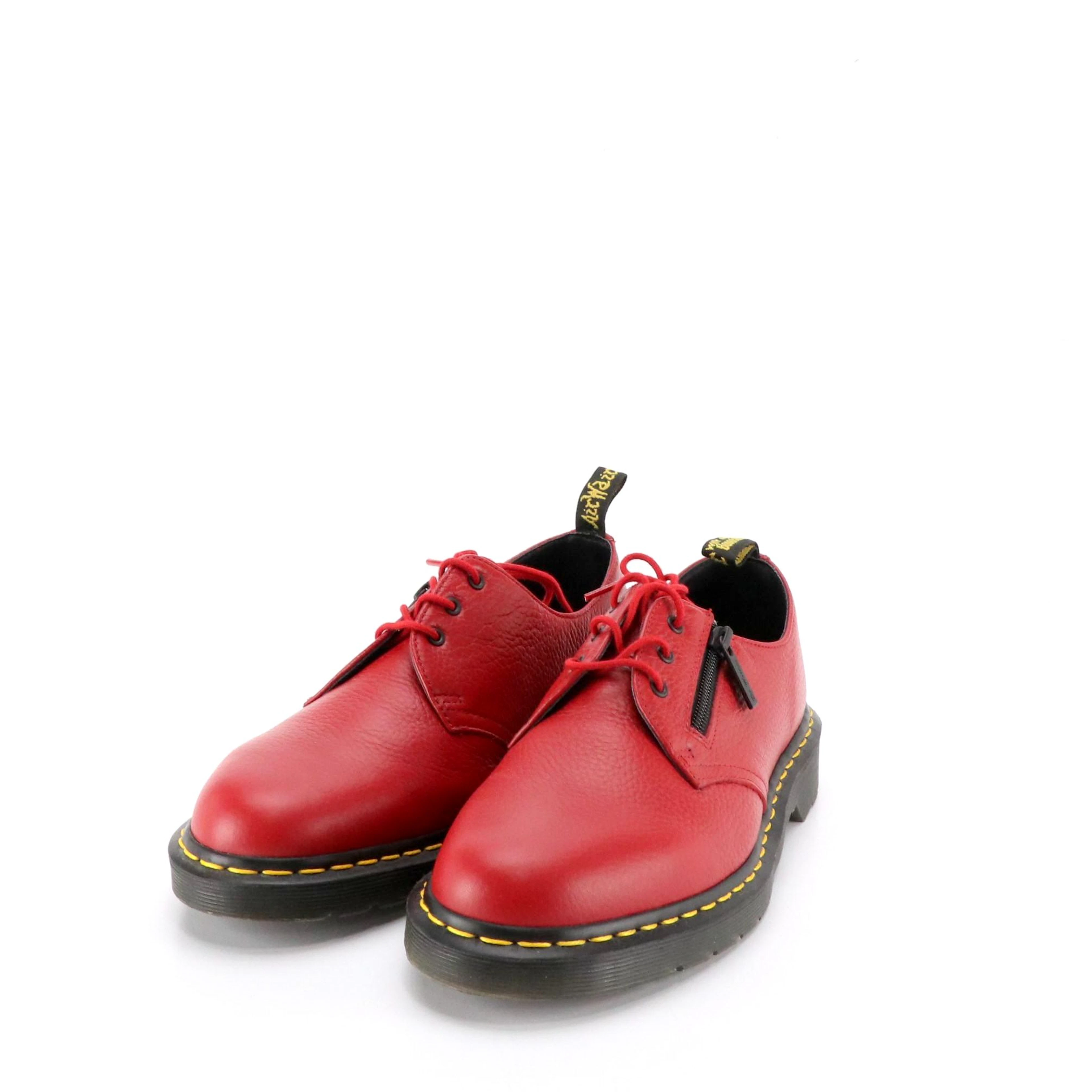 Men's Dr. Martens Red Grained Leather w/ Zip Oxford Loafers
