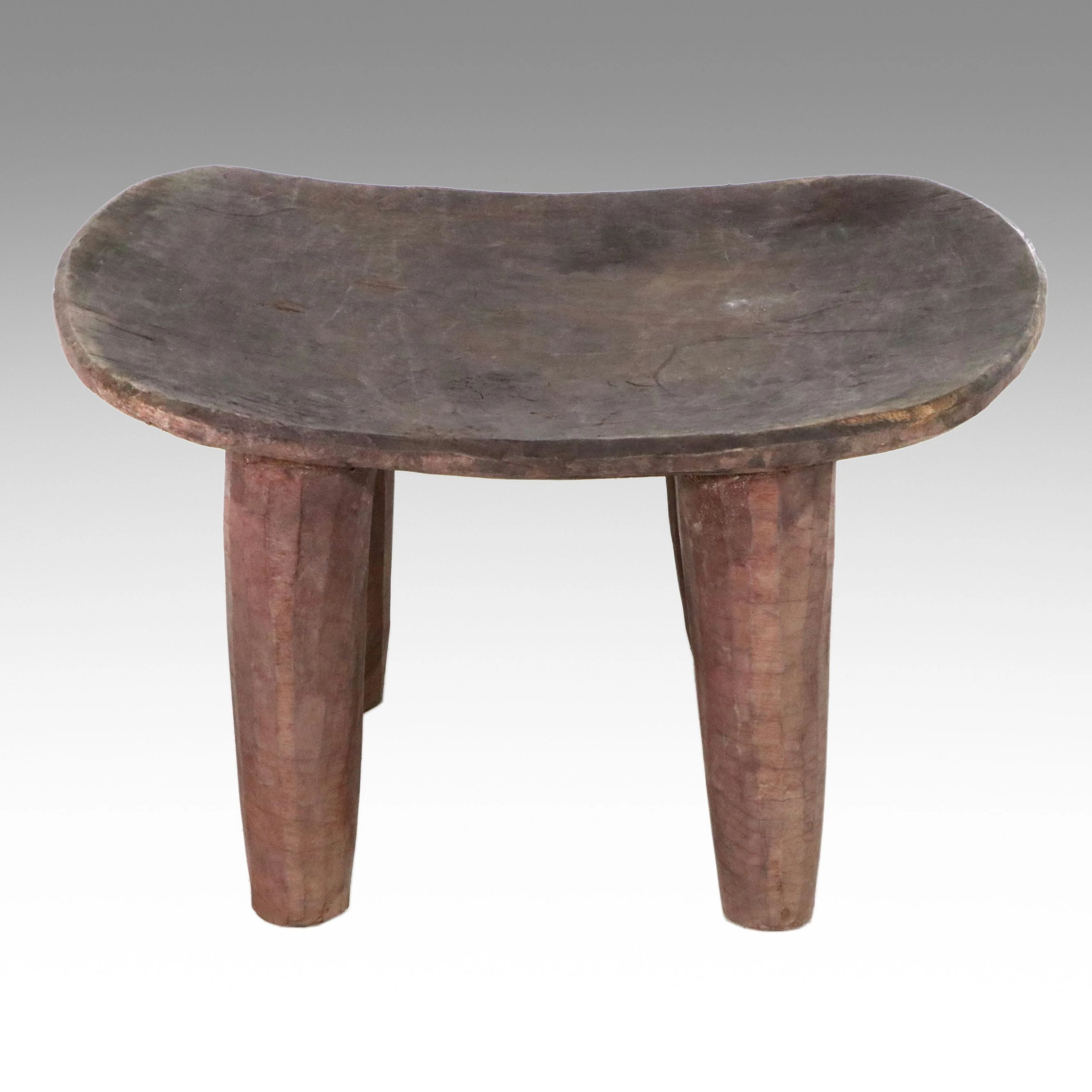 West African Senufo Carved Wood Low Stool, 20th Century