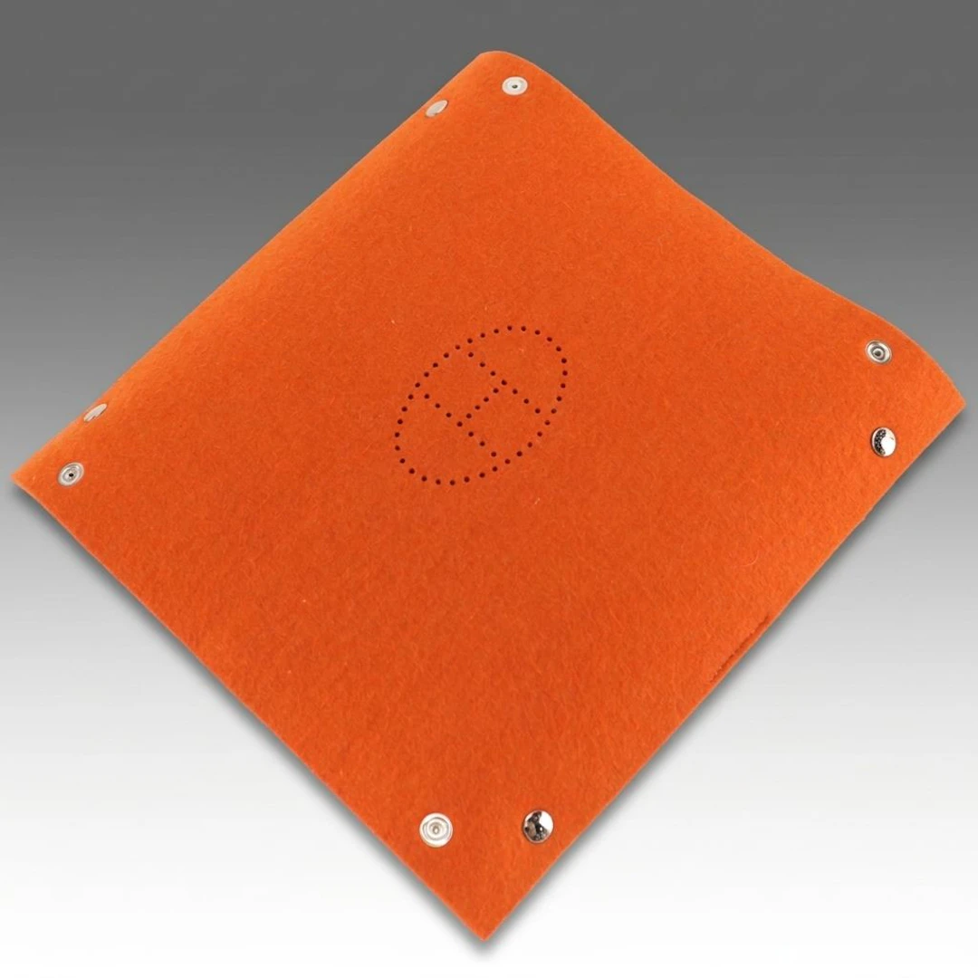 Hermès Mises et Relances Change Tray in Orange Felt