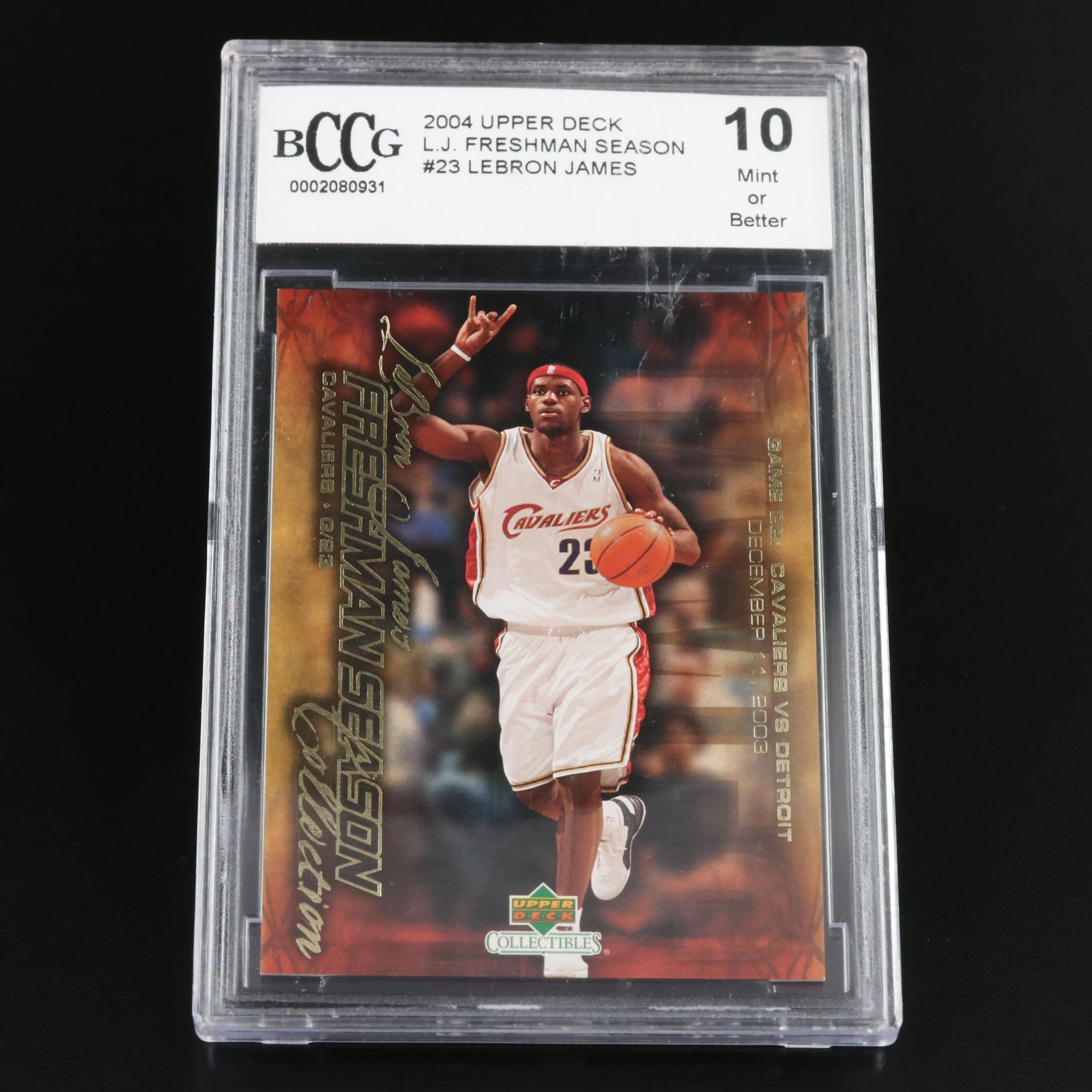 2004 Upper Deck LeBron James Freshman Season Basketball Card Graded BCCG 10