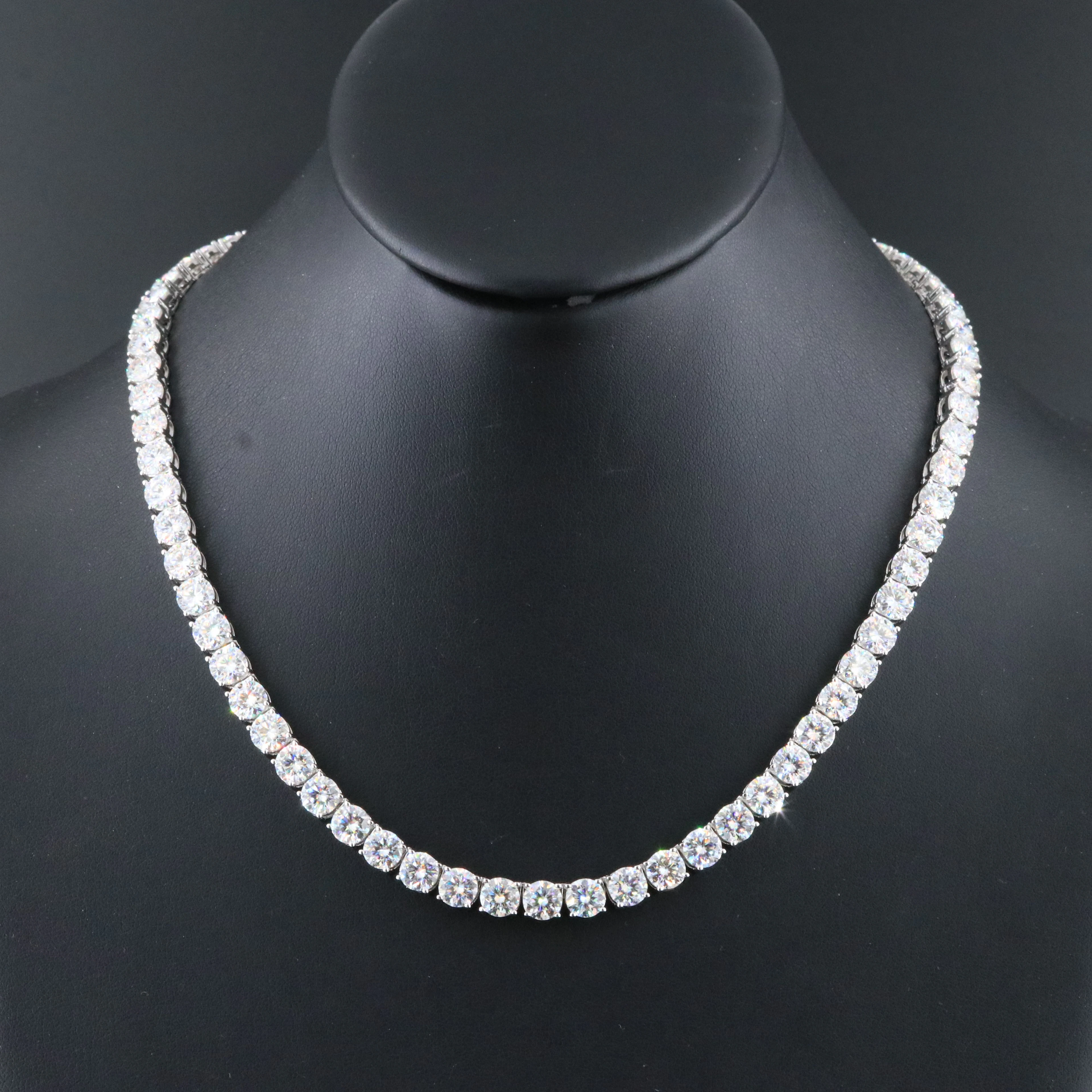 Sterling Moissanite Line Necklace