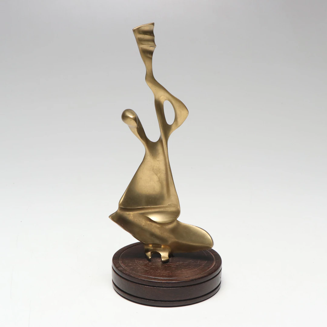 Mid Century Modern Brass Abstract Musician
