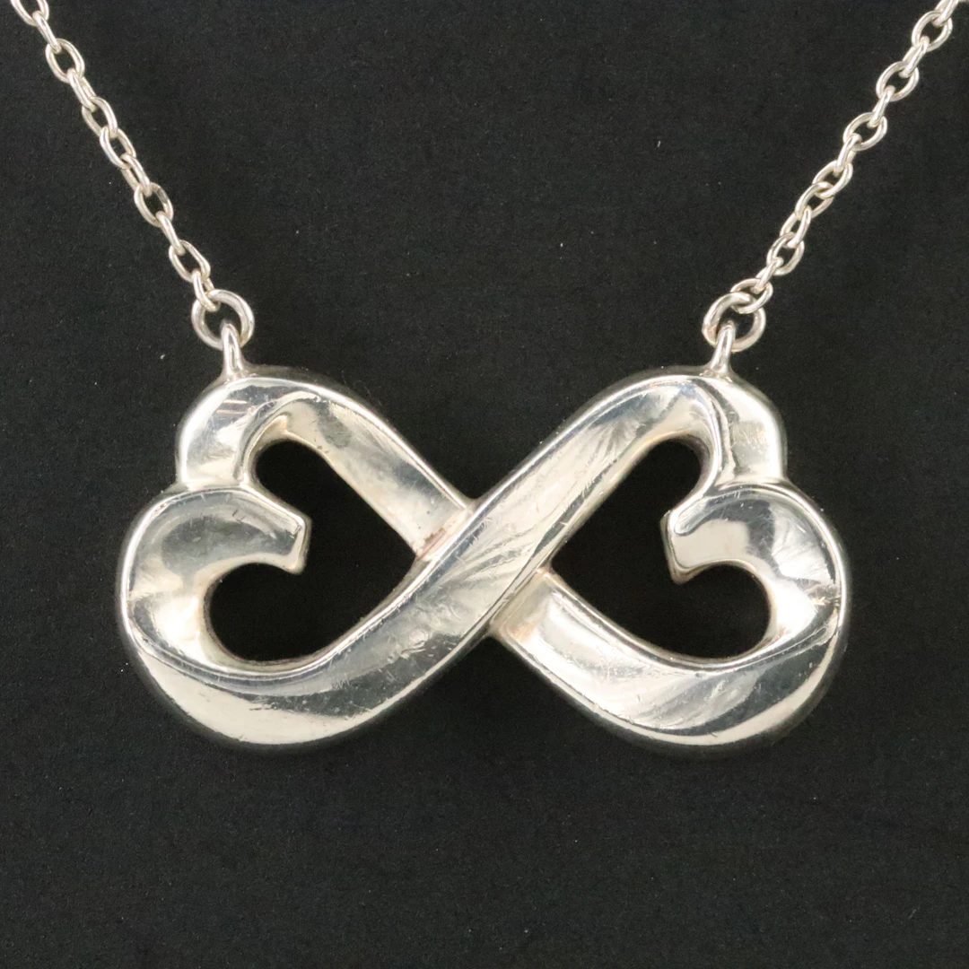 Paloma Picasso for Tiffany & Co. Loving Heart Sterling Infinity Necklace