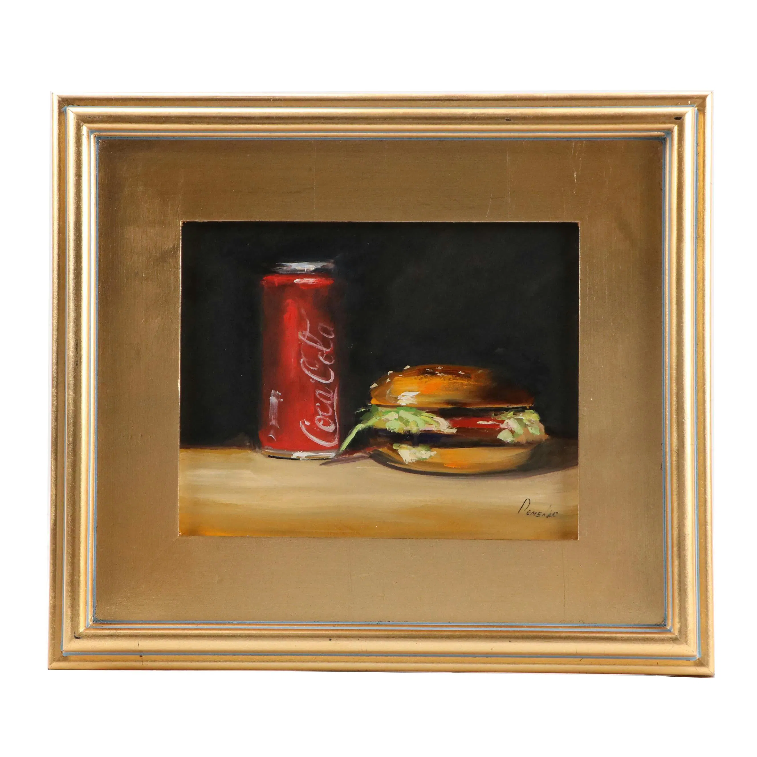 Natalia Demenko Still Life Oil Painting of Coca-Cola Can and Burger ...