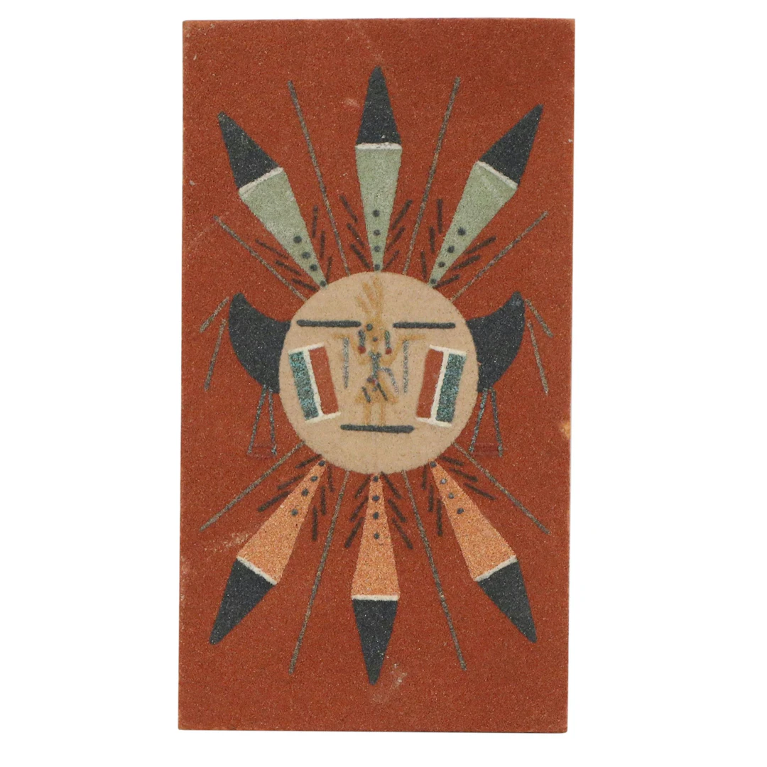 Navajo Style Sand Painting of Sun Shield