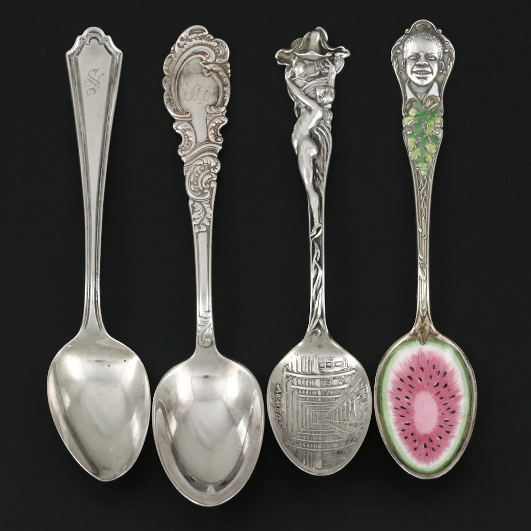 Art Nouveau Sterling Silver New York Subway Souvenir Spoon and More